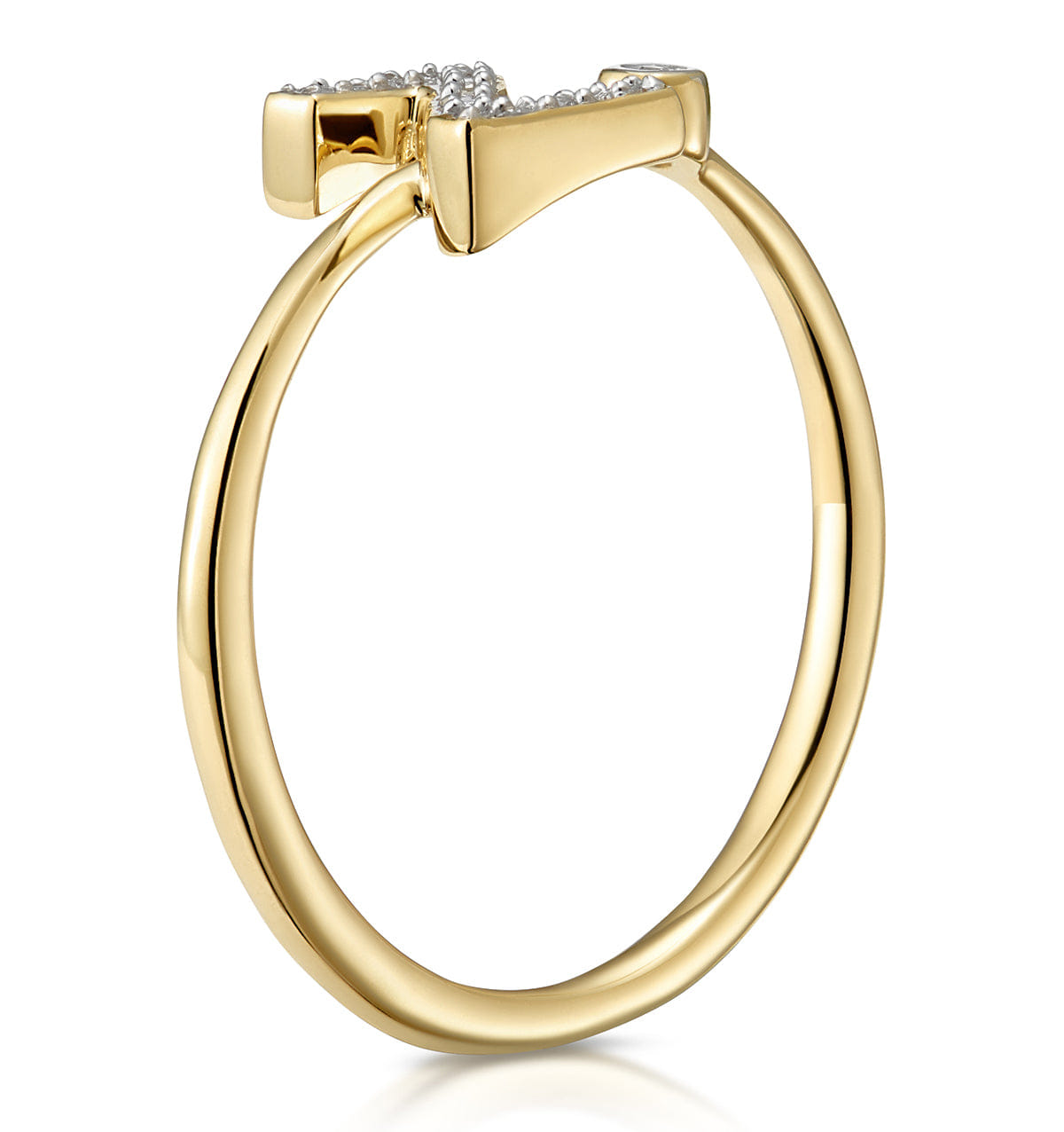Diamond Initial Z Ring 0.07ct set in 9K Gold