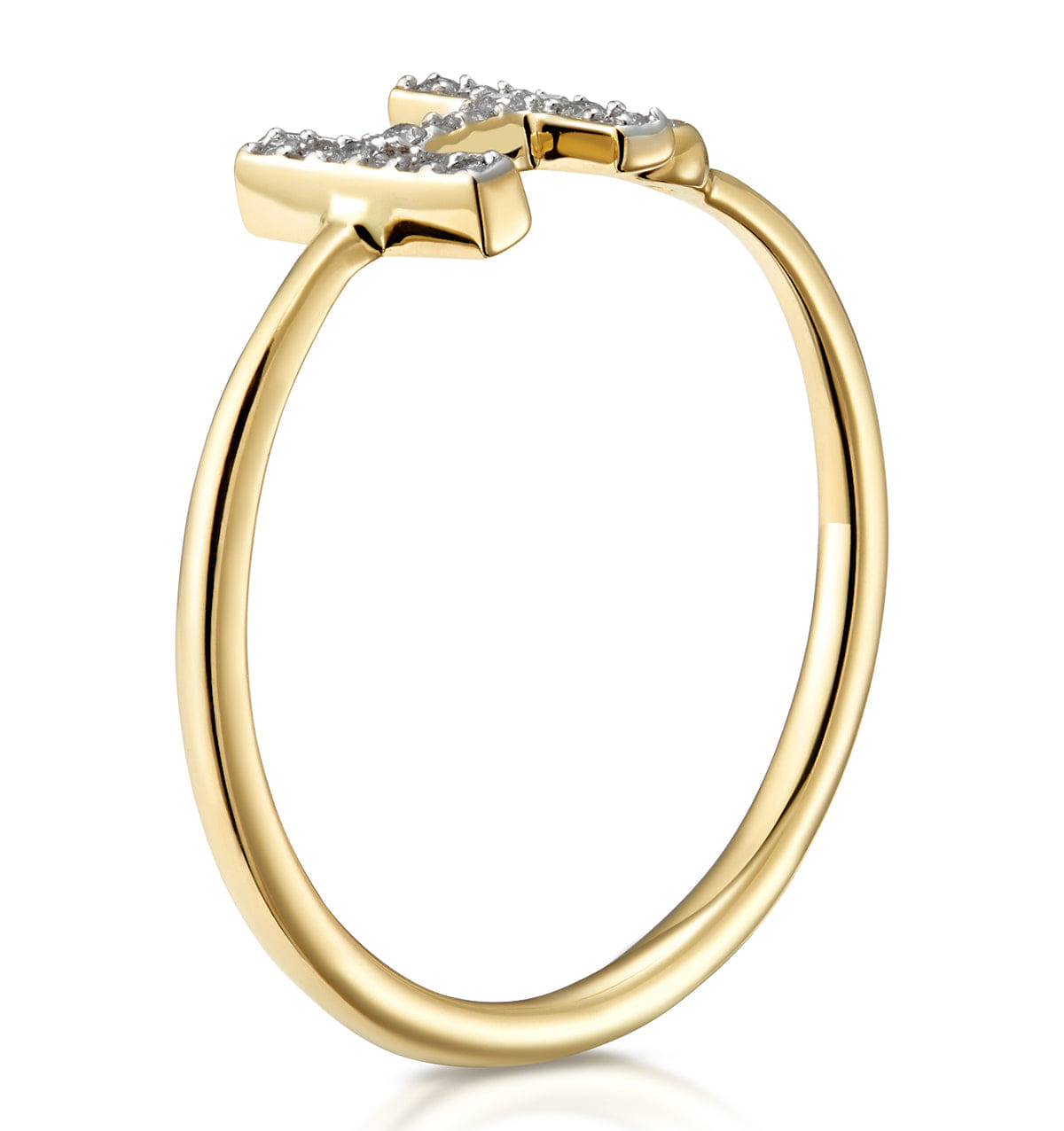 Diamond Initial H Ring 0.07ct set in 9K Gold
