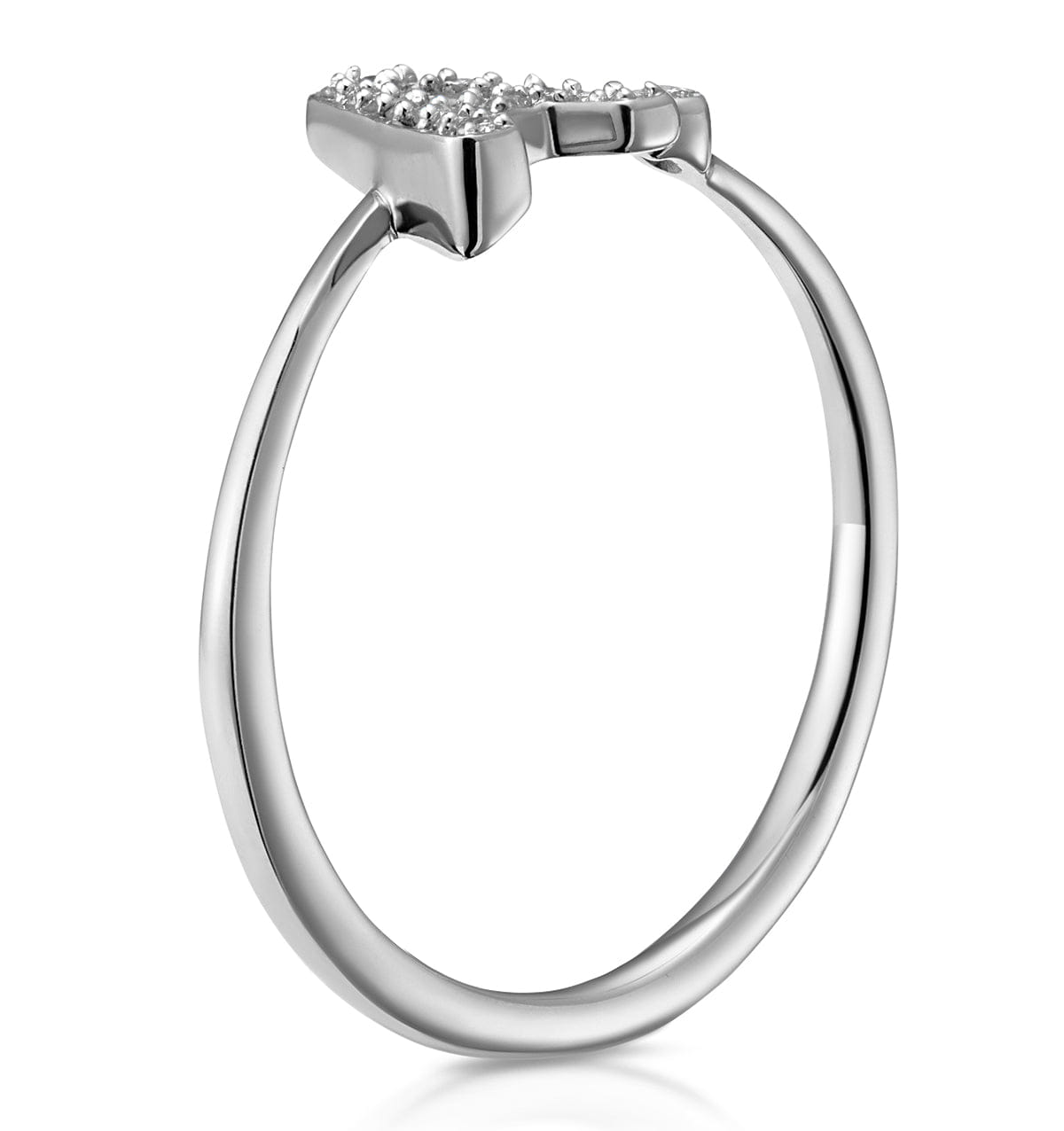 Diamond Initial A Ring 0.07ct set in 9K White Gold