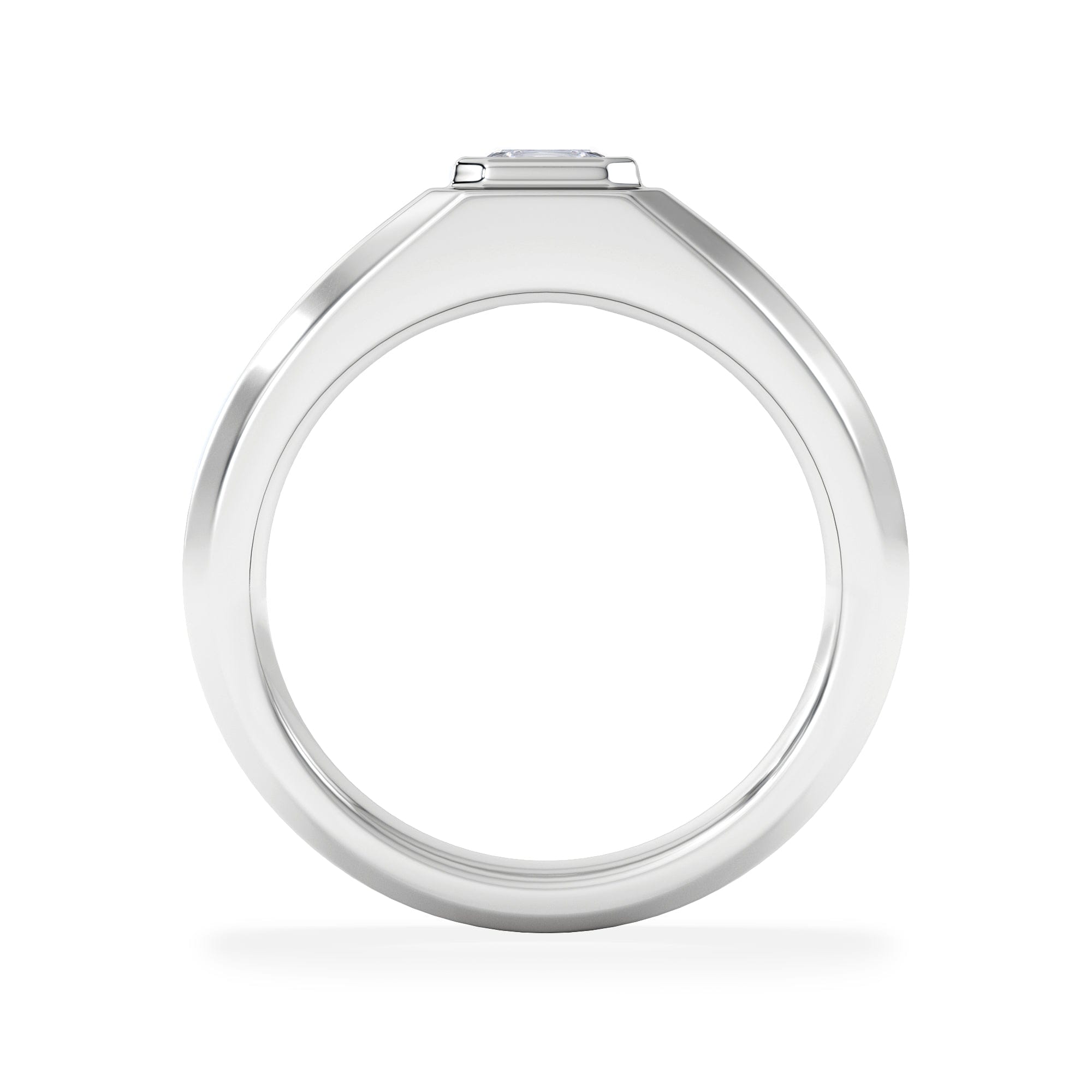 Diamond Axis Men's 0.50ct Asscher Cut Lab Diamond Signet Ring in Sterling Silver