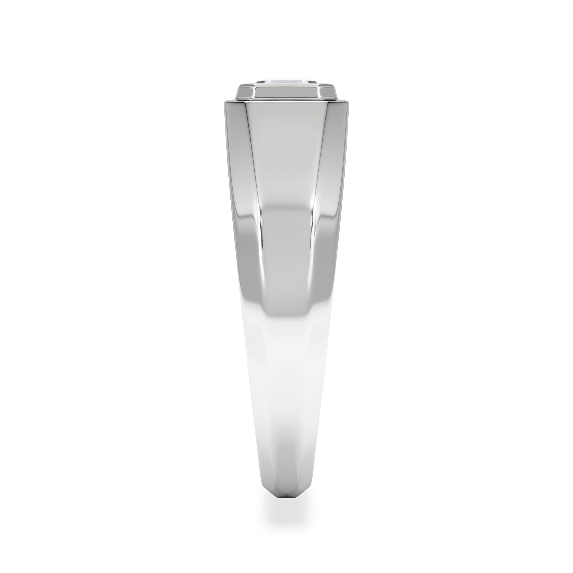 Diamond Axis Men's 0.50ct Asscher Cut Lab Diamond Signet Ring in Sterling Silver