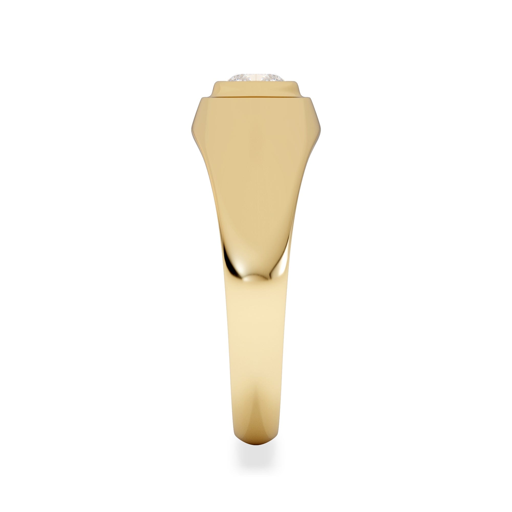 Diamond Axis Men's 0.50ct Round Cut Lab Diamond Signet Ring in 18K Gold Vermeil