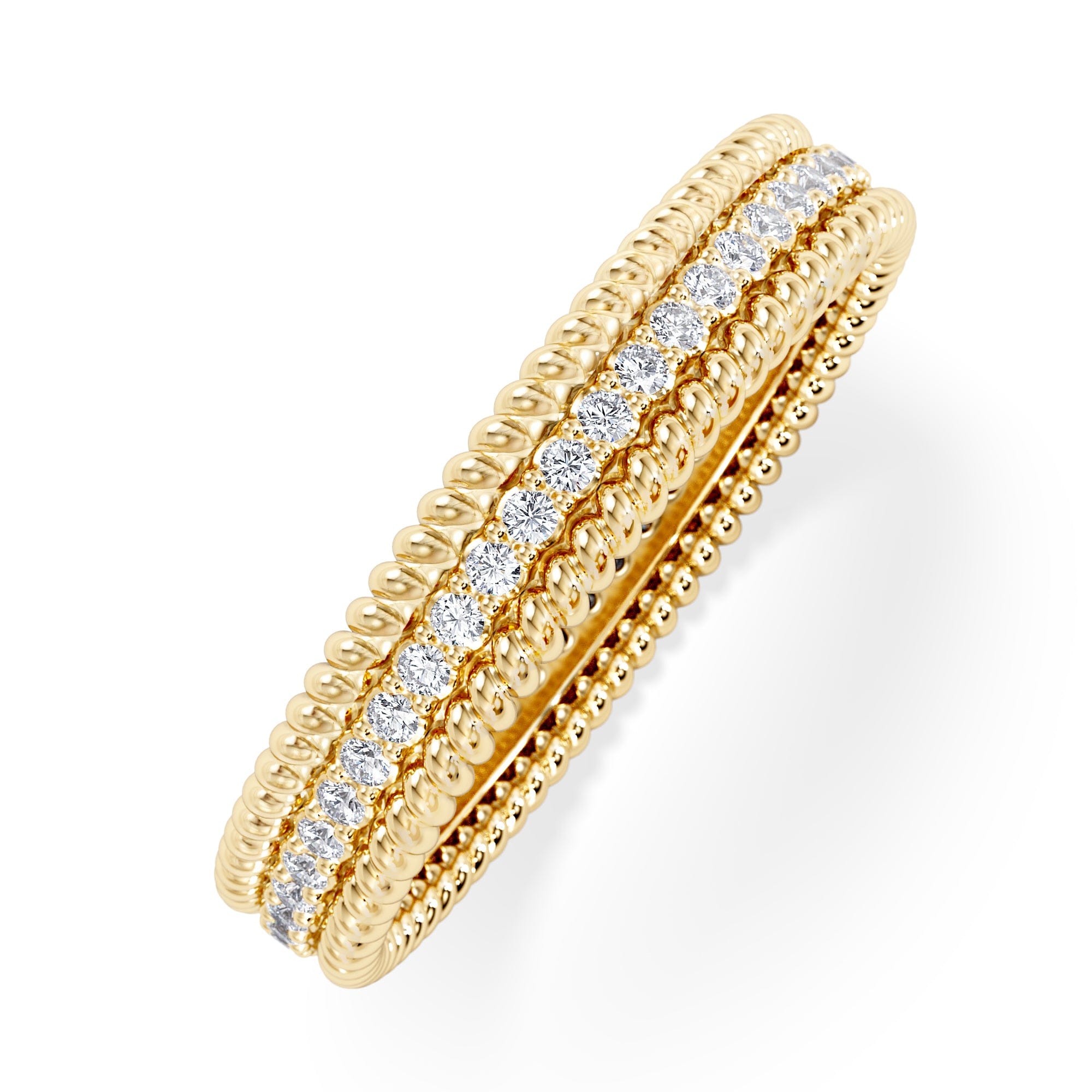 Diamond Woven 0.25ct Lab Diamond Eternity Ring in 18K Gold Vermeil