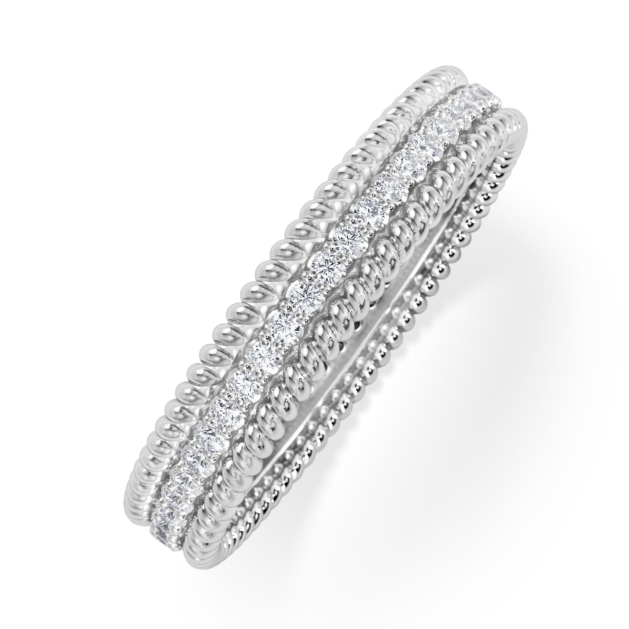 Diamond Woven 0.25ct Lab Diamond Eternity Ring in Sterling Silver