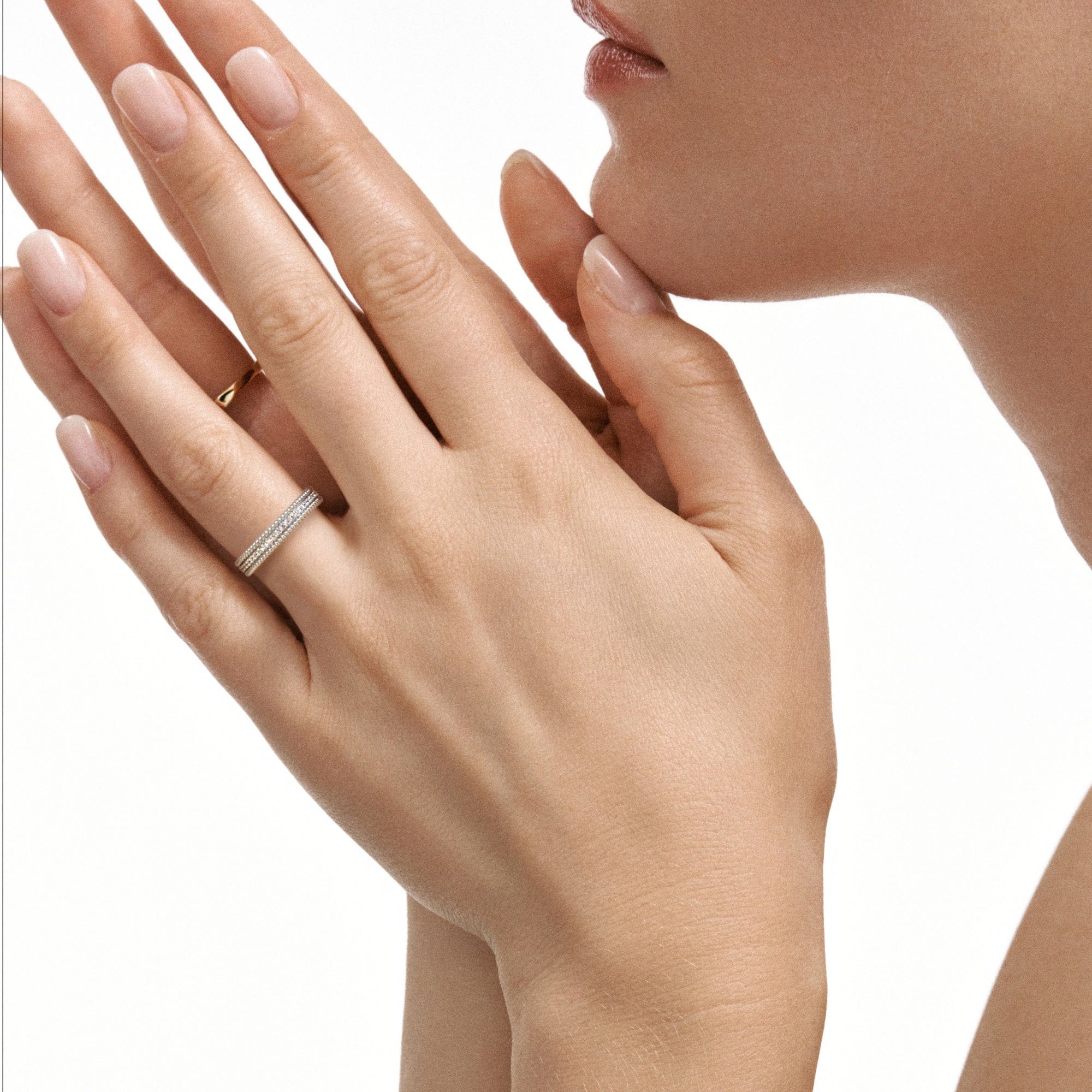 Diamond Woven 0.25ct Lab Diamond Eternity Ring in Sterling Silver