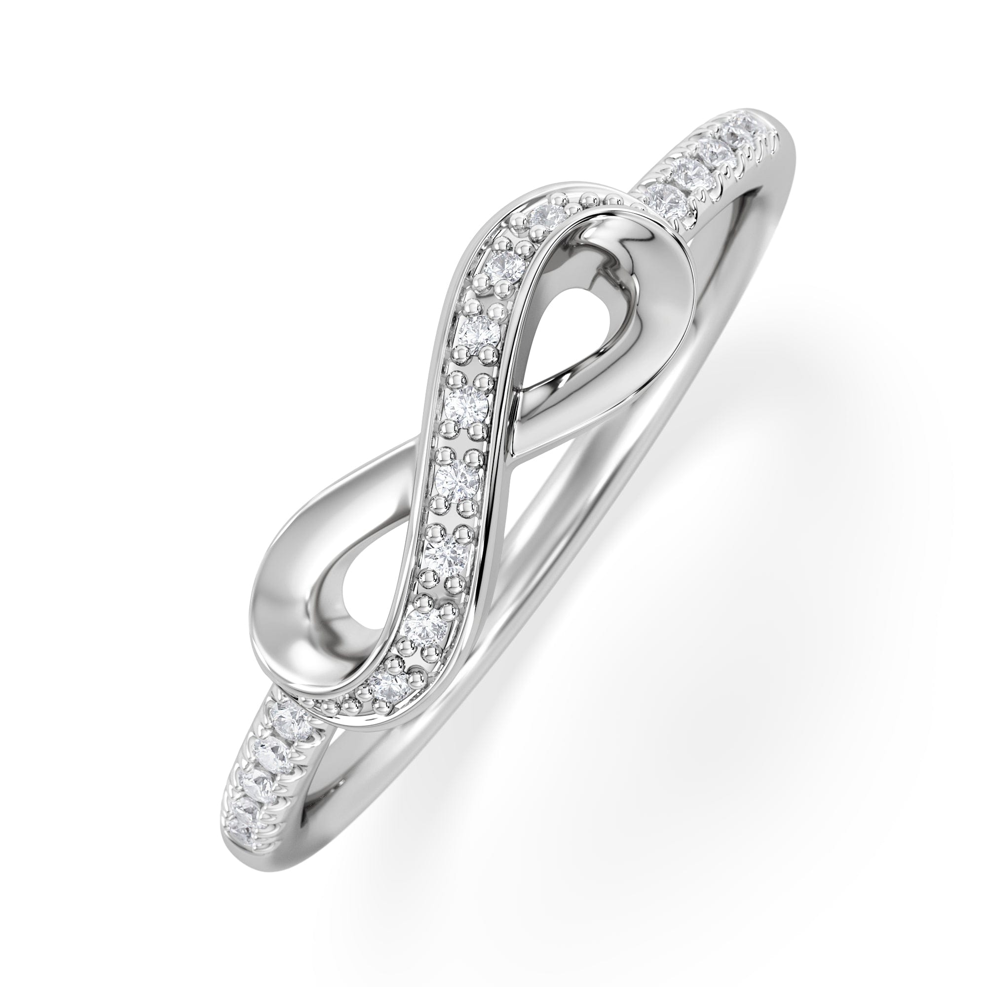Infinity Love 0.13ct Lab Diamond Pavé Ring in Sterling Silver
