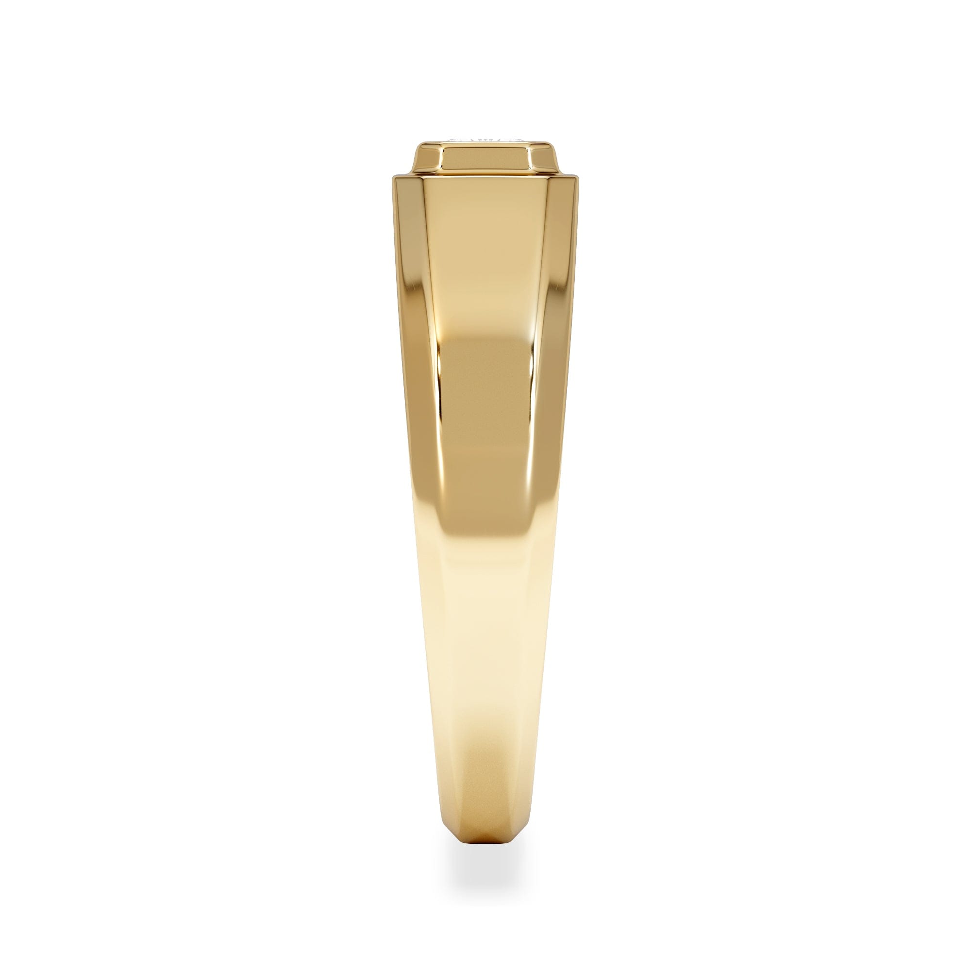 Diamond Axis Men's 0.50ct Emerald Cut Lab Diamond Signet Ring in 18K Gold Vermeil