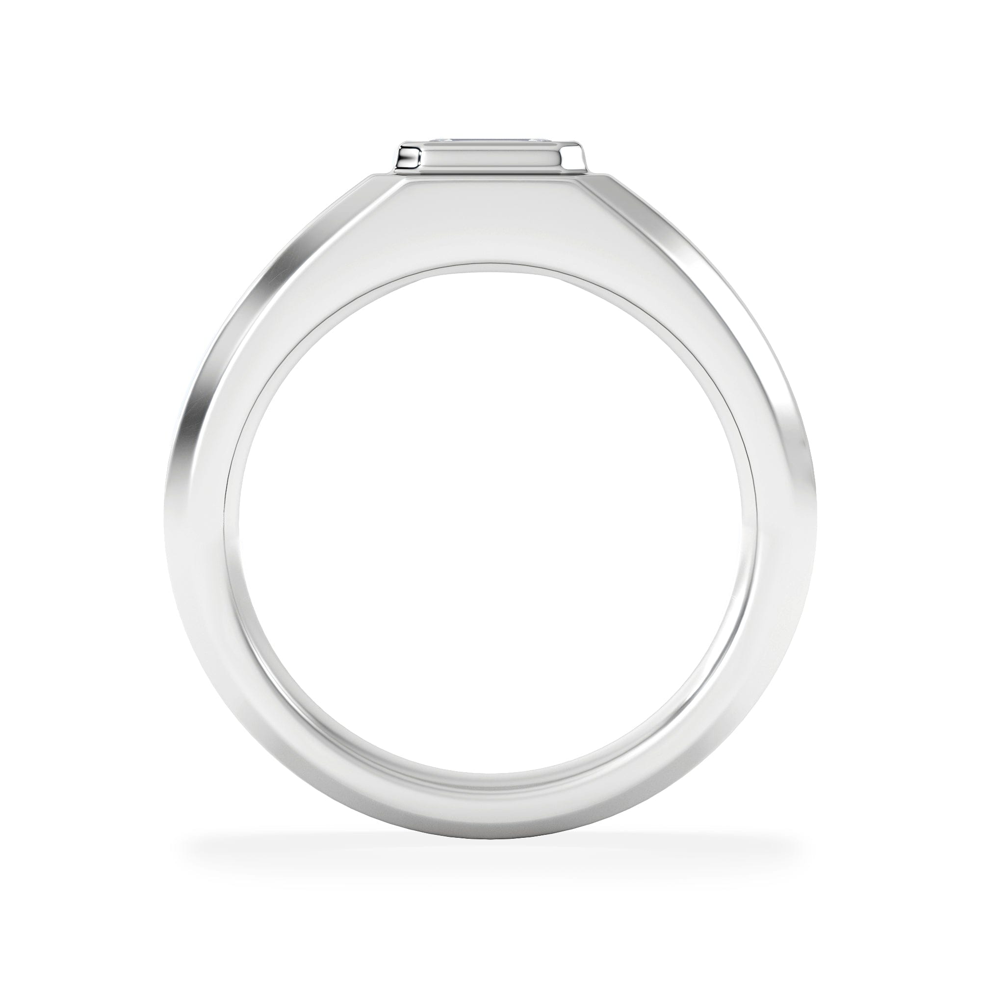 Diamond Axis Men's 0.50ct Emerald Cut Lab Diamond Signet Ring in Sterling Silver