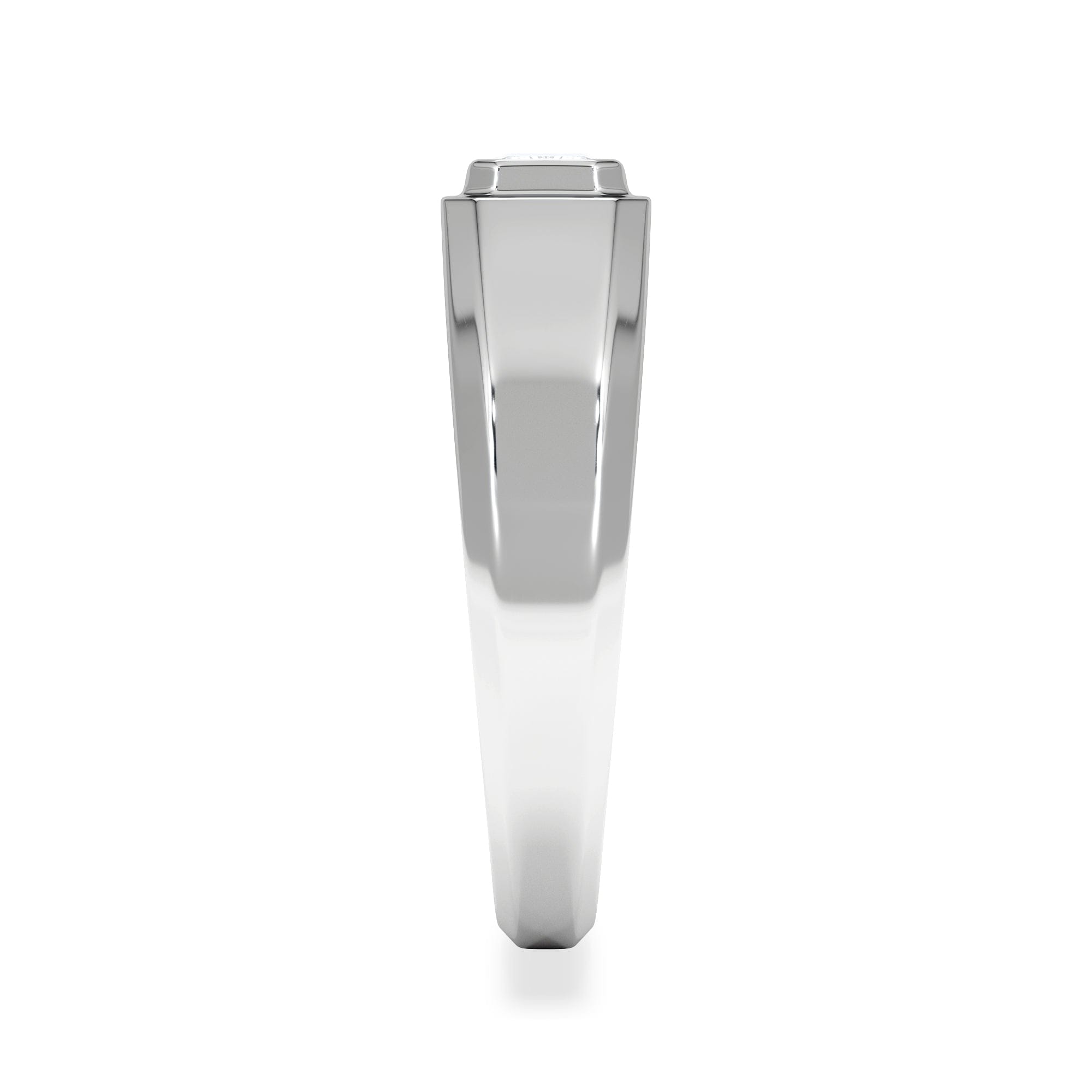 Diamond Axis Men's 0.50ct Emerald Cut Lab Diamond Signet Ring in Sterling Silver