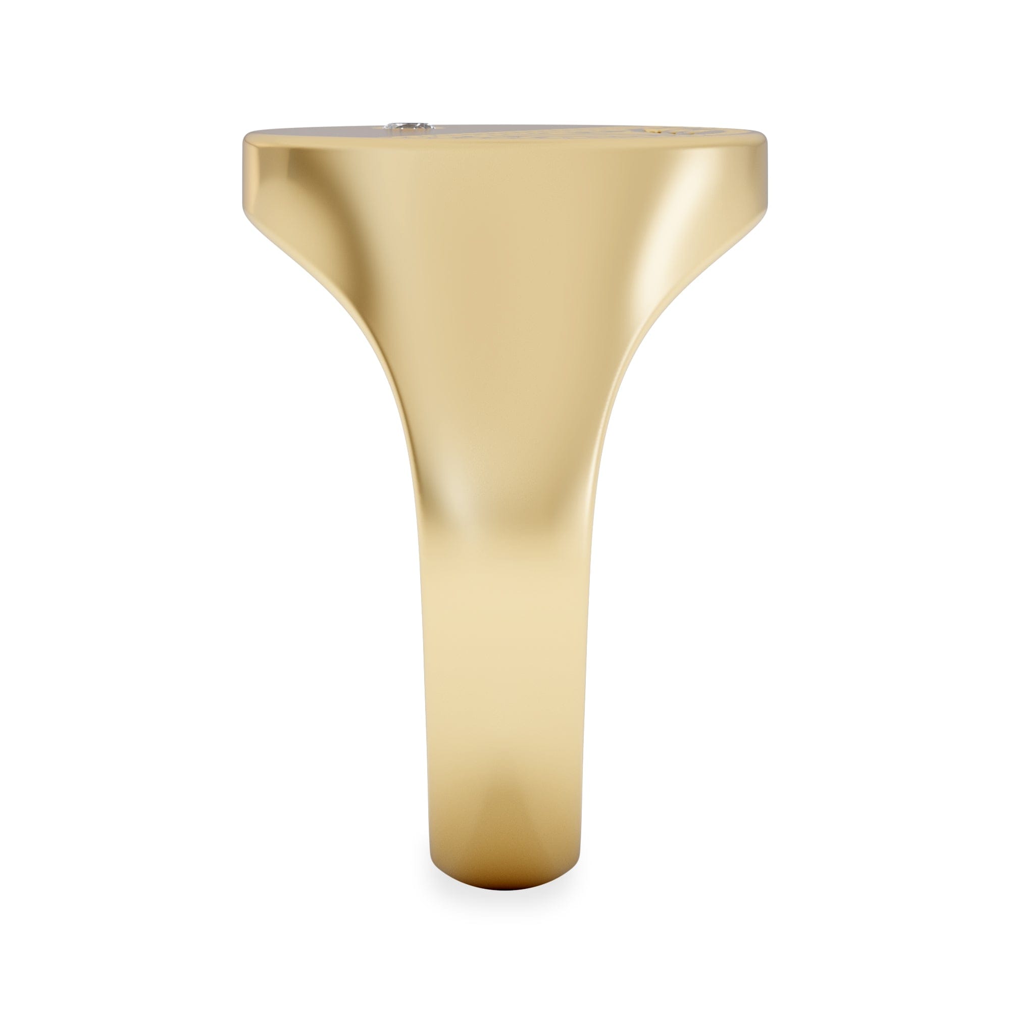 Diamond Crest 0.03ct Lab Diamond Men's Round Signet Ring in 18K Yellow Gold Vermeil
