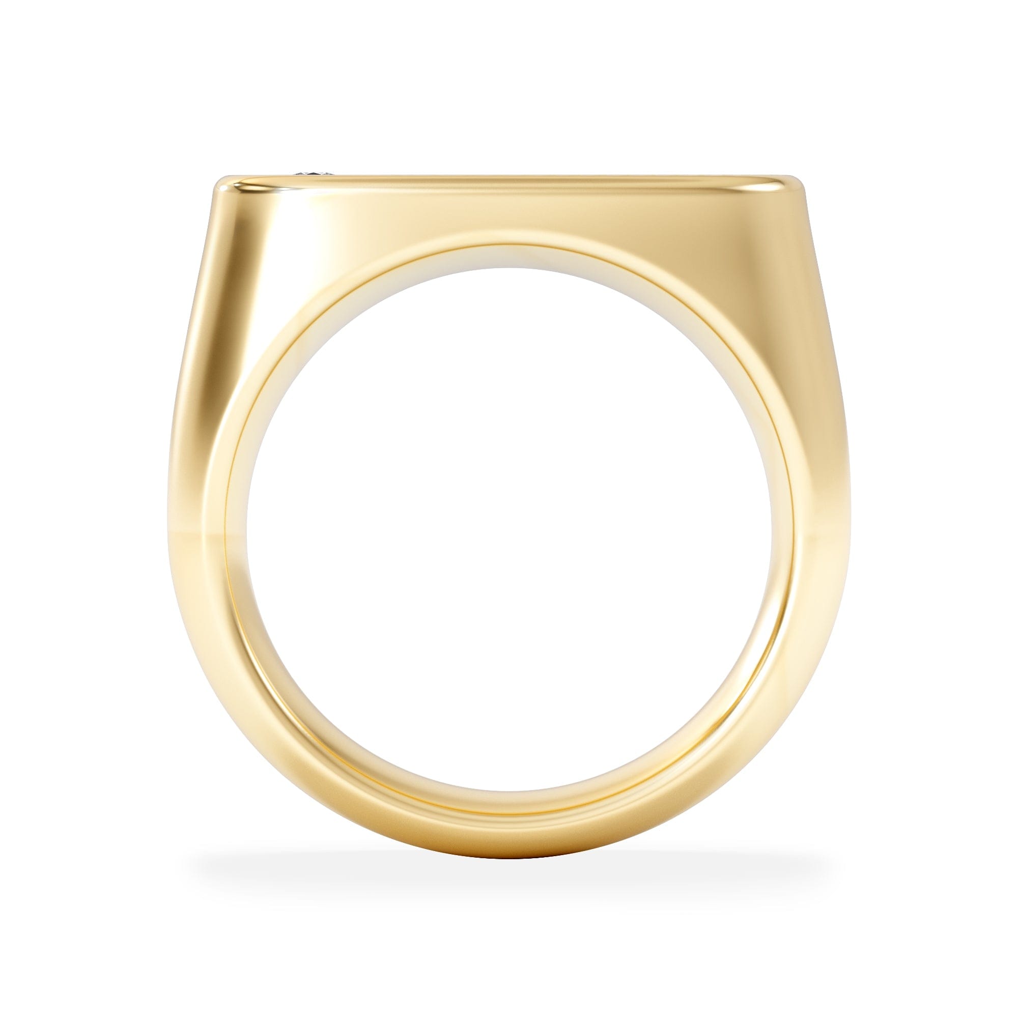 Diamond Crest 0.03ct Lab Diamond Men's Oblong Signet Ring in 18K Yellow Gold Vermeil