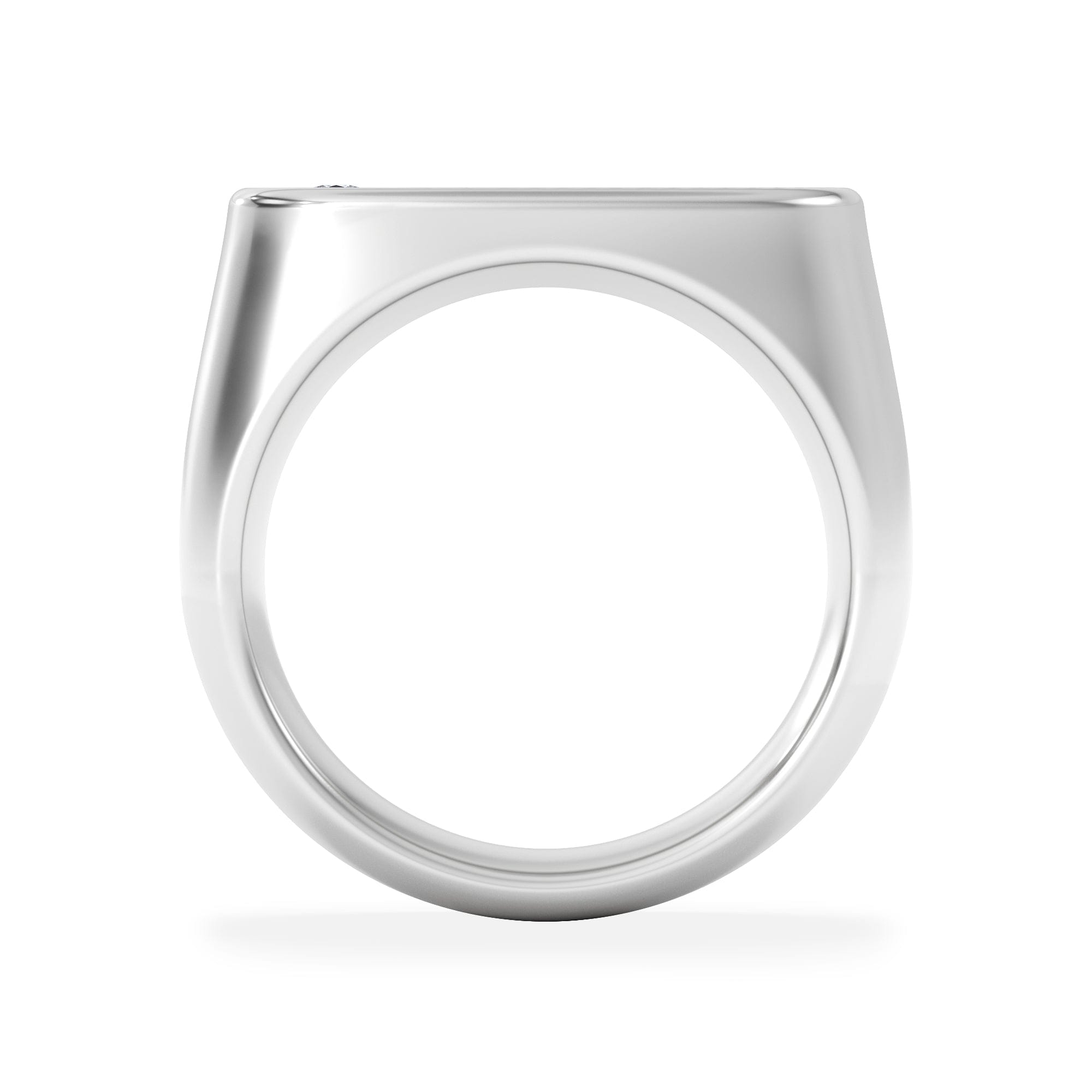 Diamond Crest 0.03ct Lab Diamond Men's Oblong Signet Ring in Sterling Silver