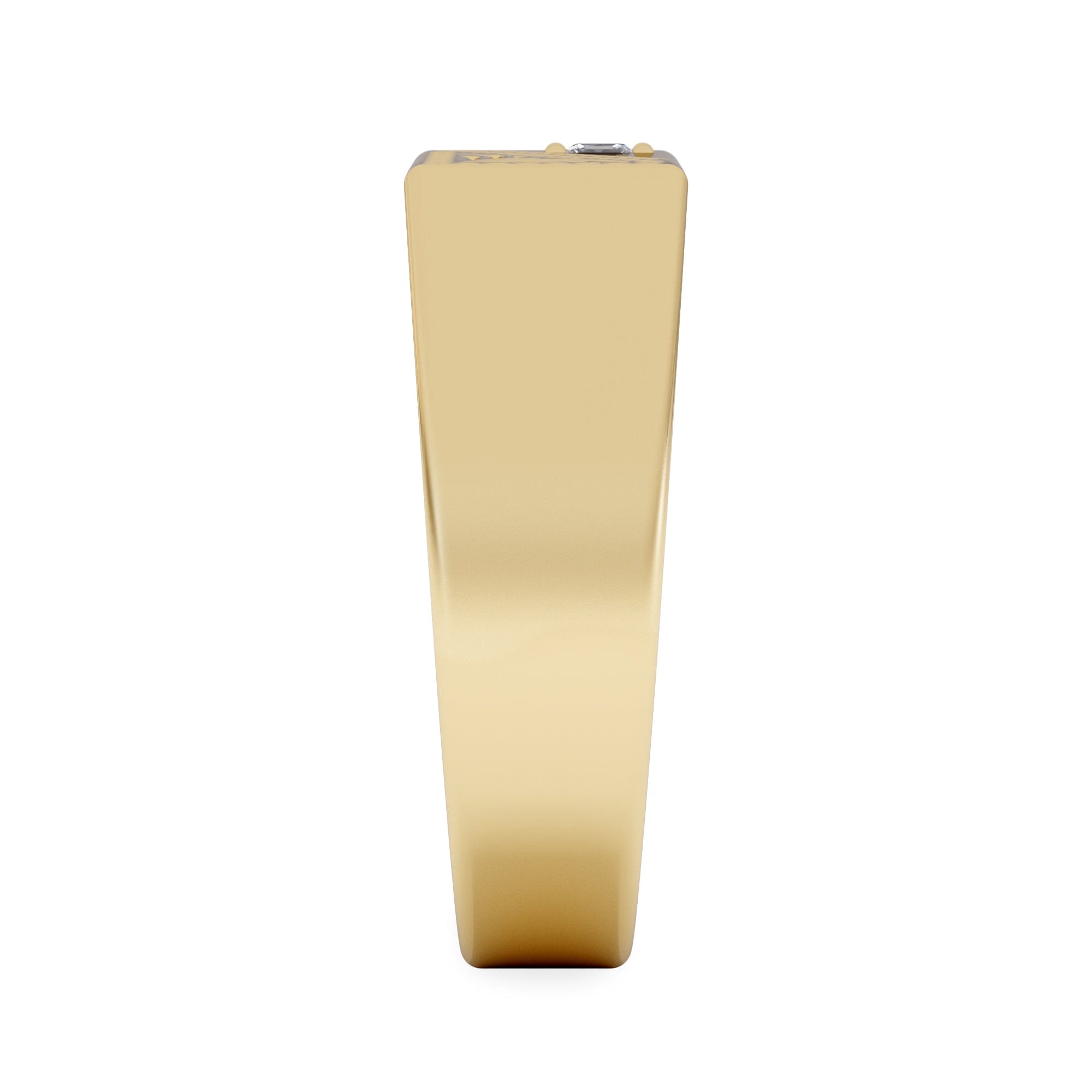 Diamond Crest 0.03ct Lab Diamond Men's Rectangle Signet Ring in 18K Yellow Gold Vermeil