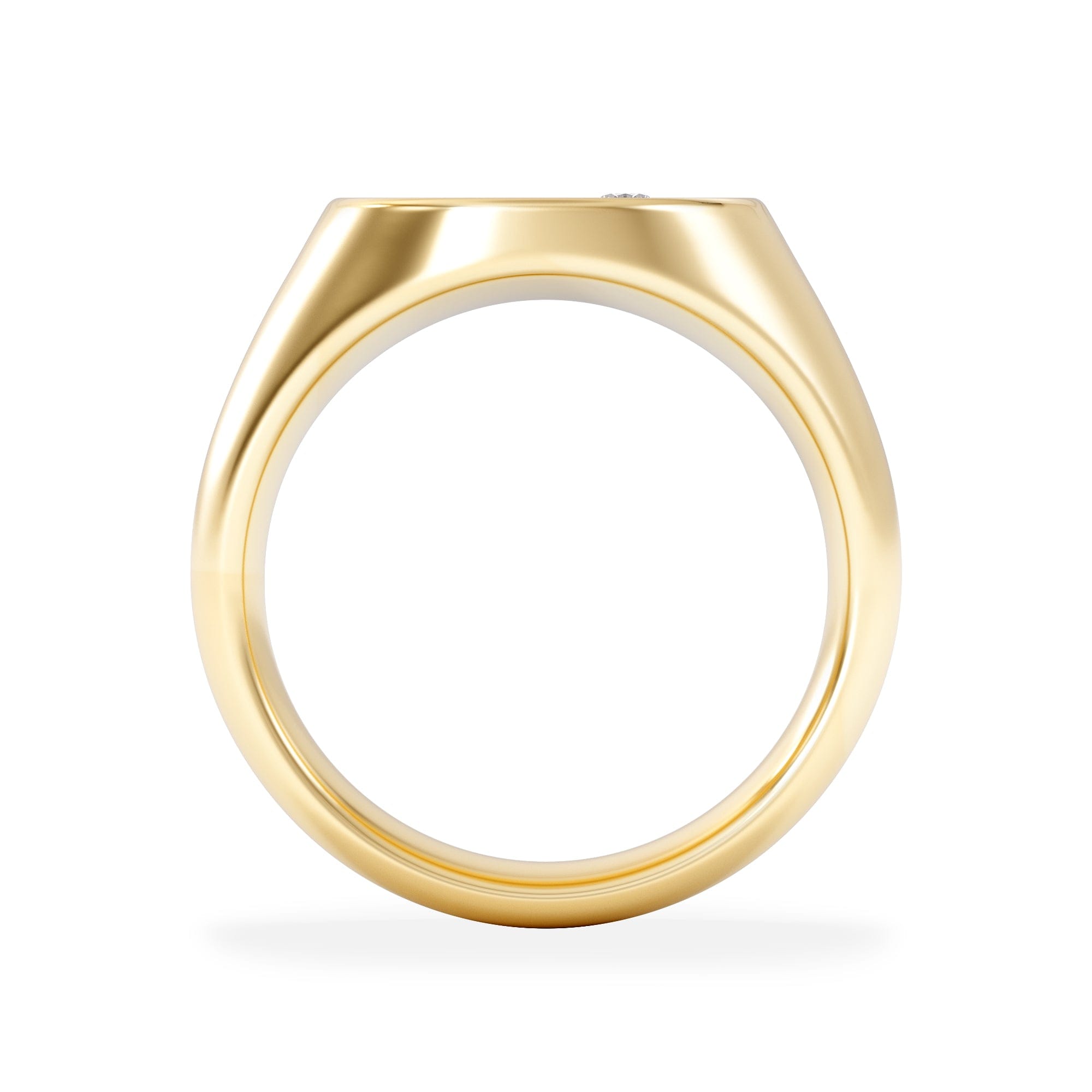 Diamond Crest 0.03ct Lab Diamond Men's Oval Signet Ring in 18K Yellow Gold Vermeil