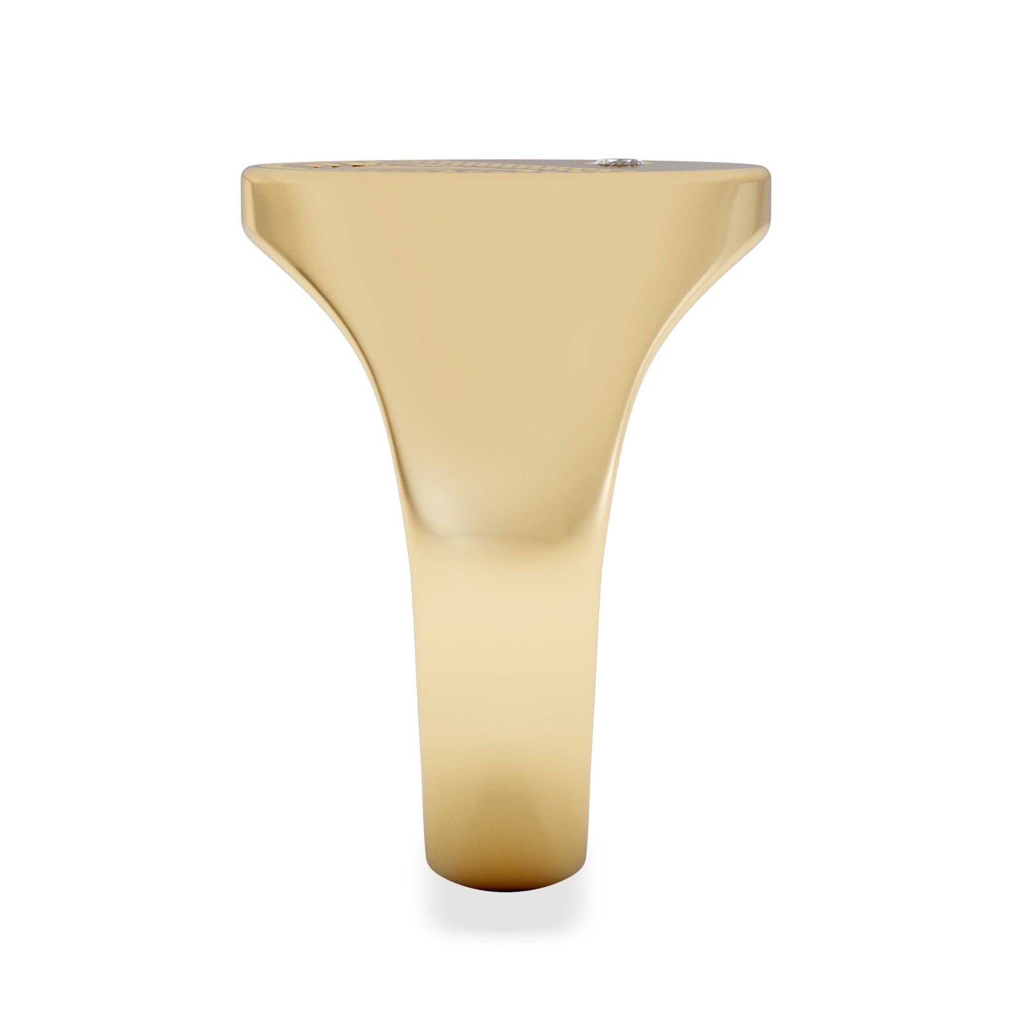 Diamond Crest 0.03ct Lab Diamond Men's Oval Signet Ring in 18K Yellow Gold Vermeil