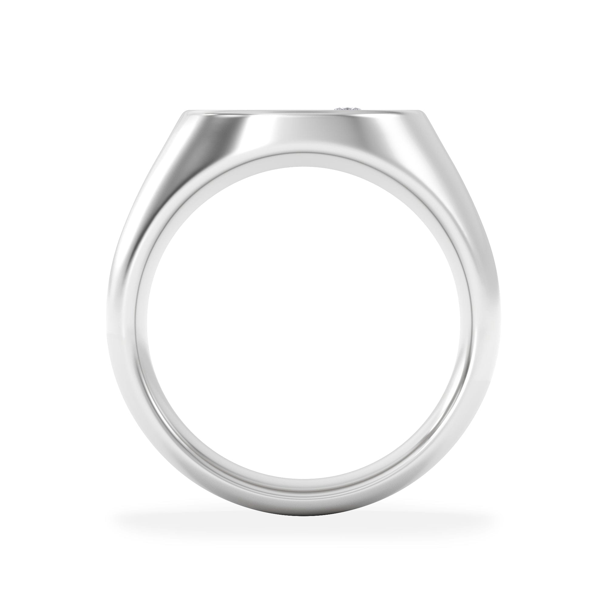Diamond Crest 0.03ct Lab Diamond Men's Oval Signet Ring in Sterling Silver