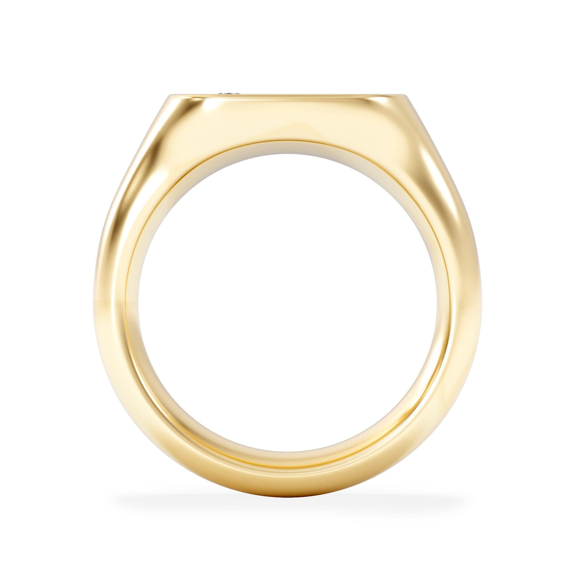Diamond Crest 0.03ct Lab Diamond Men's Square Signet Ring in 18K Yellow Gold Vermeil