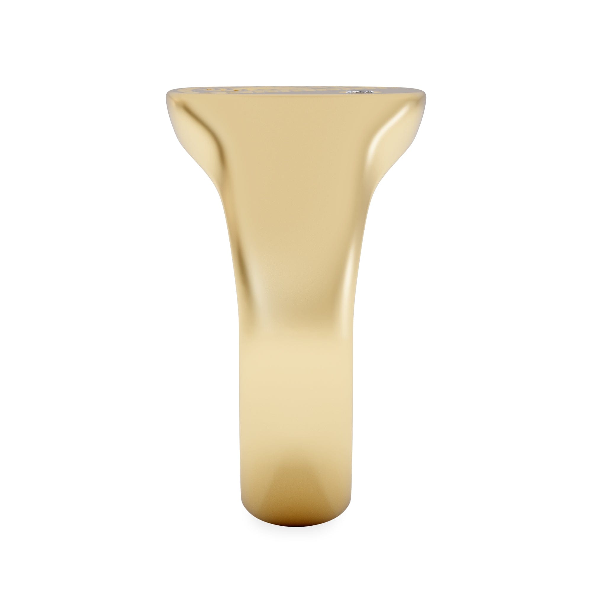 Diamond Crest 0.03ct Lab Diamond Men's Square Signet Ring in 18K Yellow Gold Vermeil
