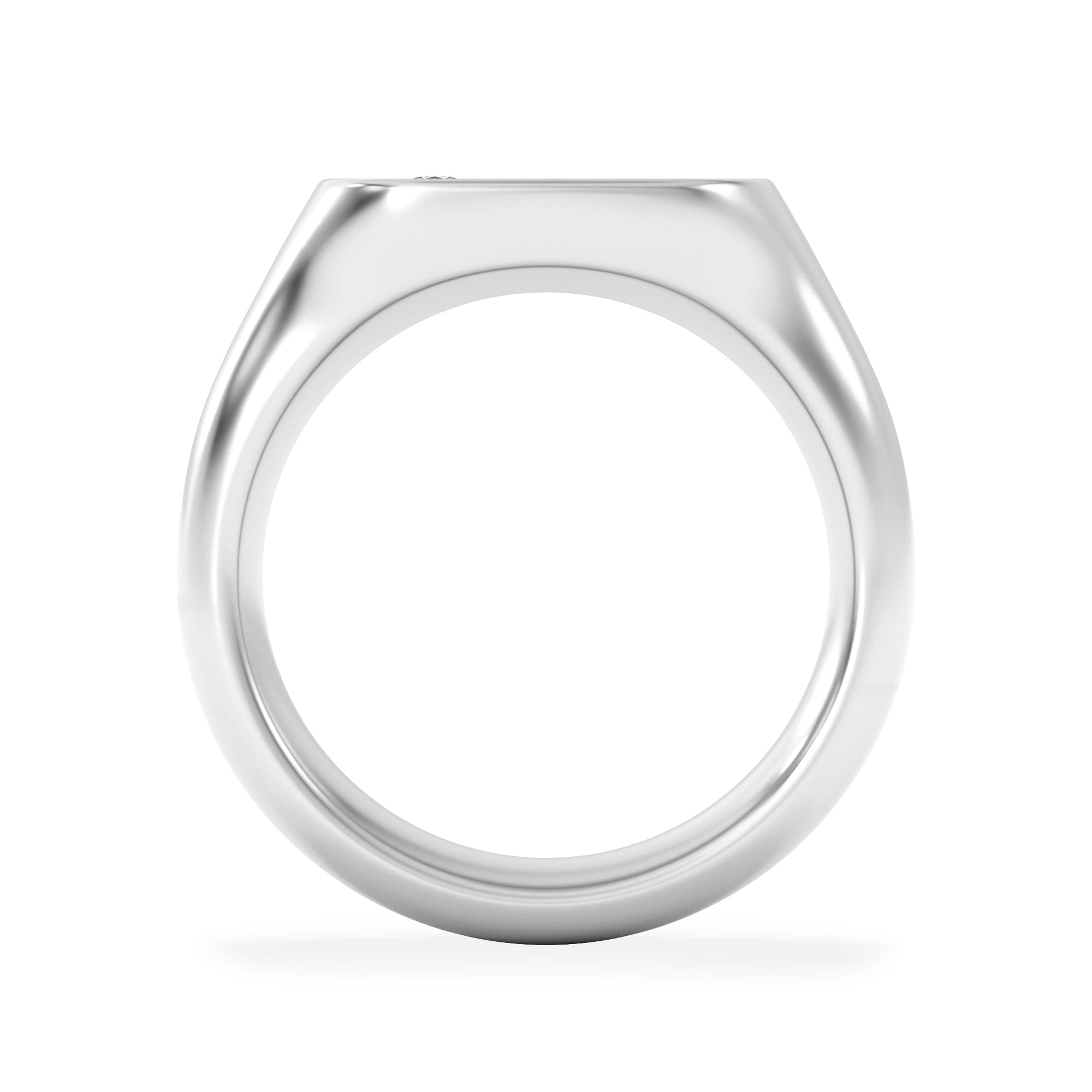 Diamond Crest 0.03ct Lab Diamond Men's Square Signet Ring in Sterling Silver