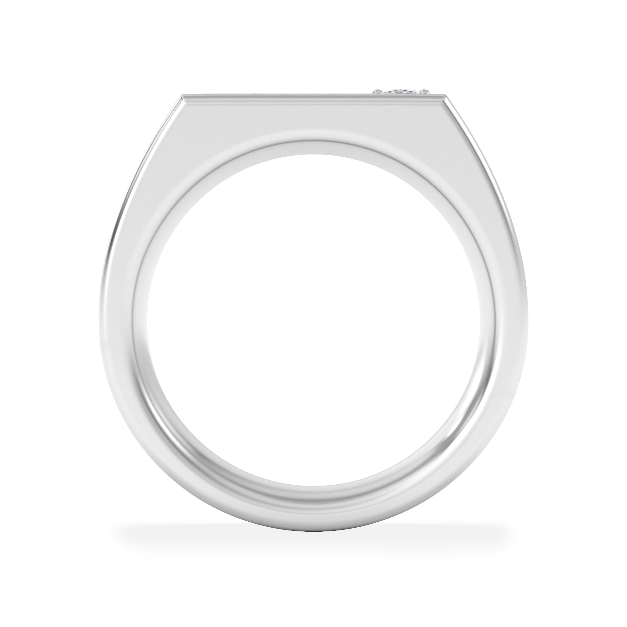 Diamond Crest 0.03ct Lab Diamond Men's Rectangle Signet Ring in Sterling Silver