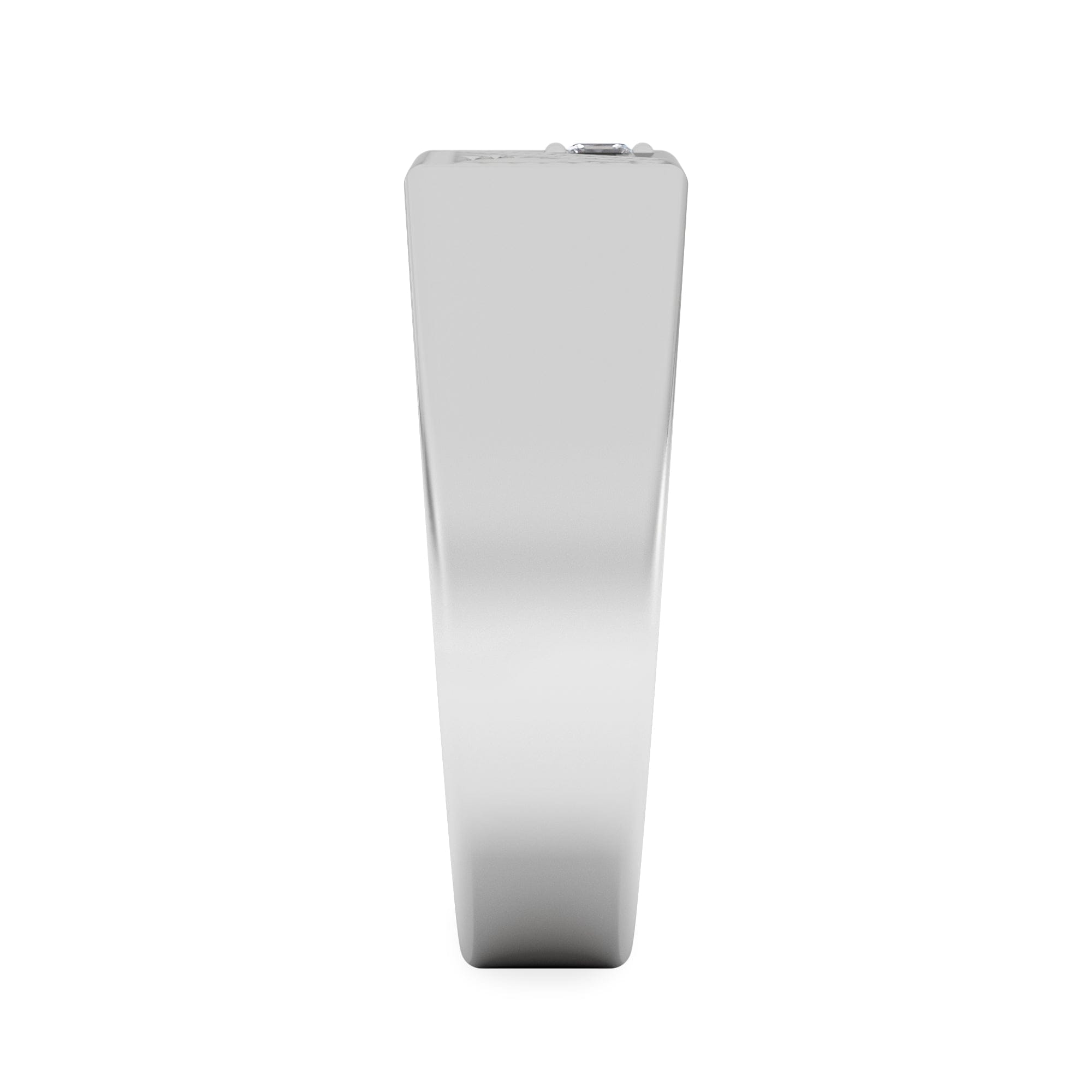 Diamond Crest 0.03ct Lab Diamond Men's Rectangle Signet Ring in Sterling Silver