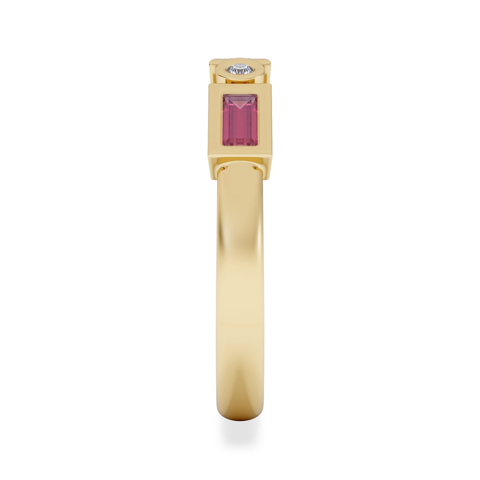 RING Forme 0.37ct Baguette Cut Lab Ruby 5 Stone Ring in 18K Gold Vermeil