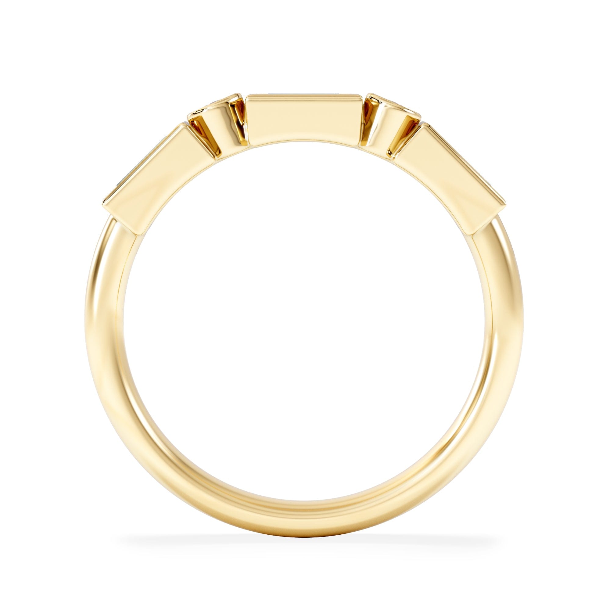 RING Forme 0.37ct Baguette Cut Lab Emerald 5 Stone Ring in 18K Gold Vermeil