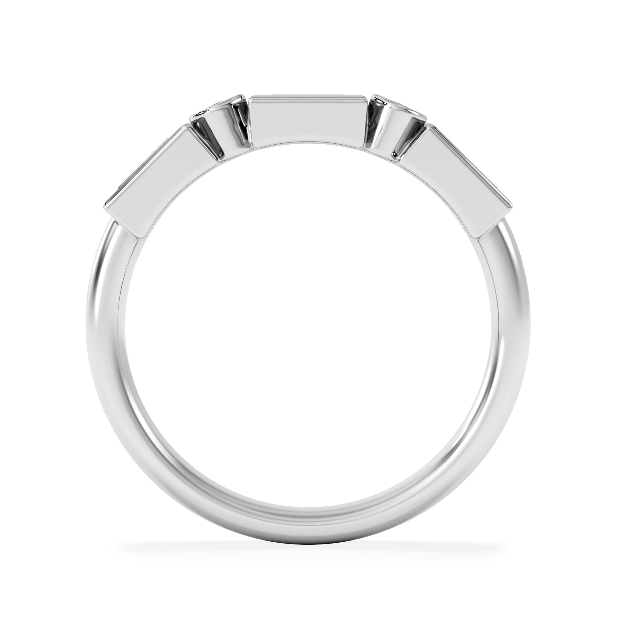 RING Forme 0.37ct Baguette Cut Lab Emerald 5 Stone Ring in Sterling Silver