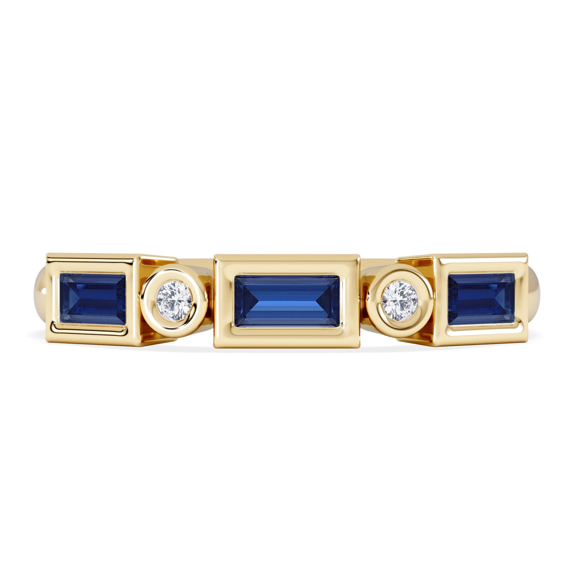 RING Forme 0.48ct Baguette Cut Lab Sapphire 5 Stones Ring in 18K Gold Vermeil
