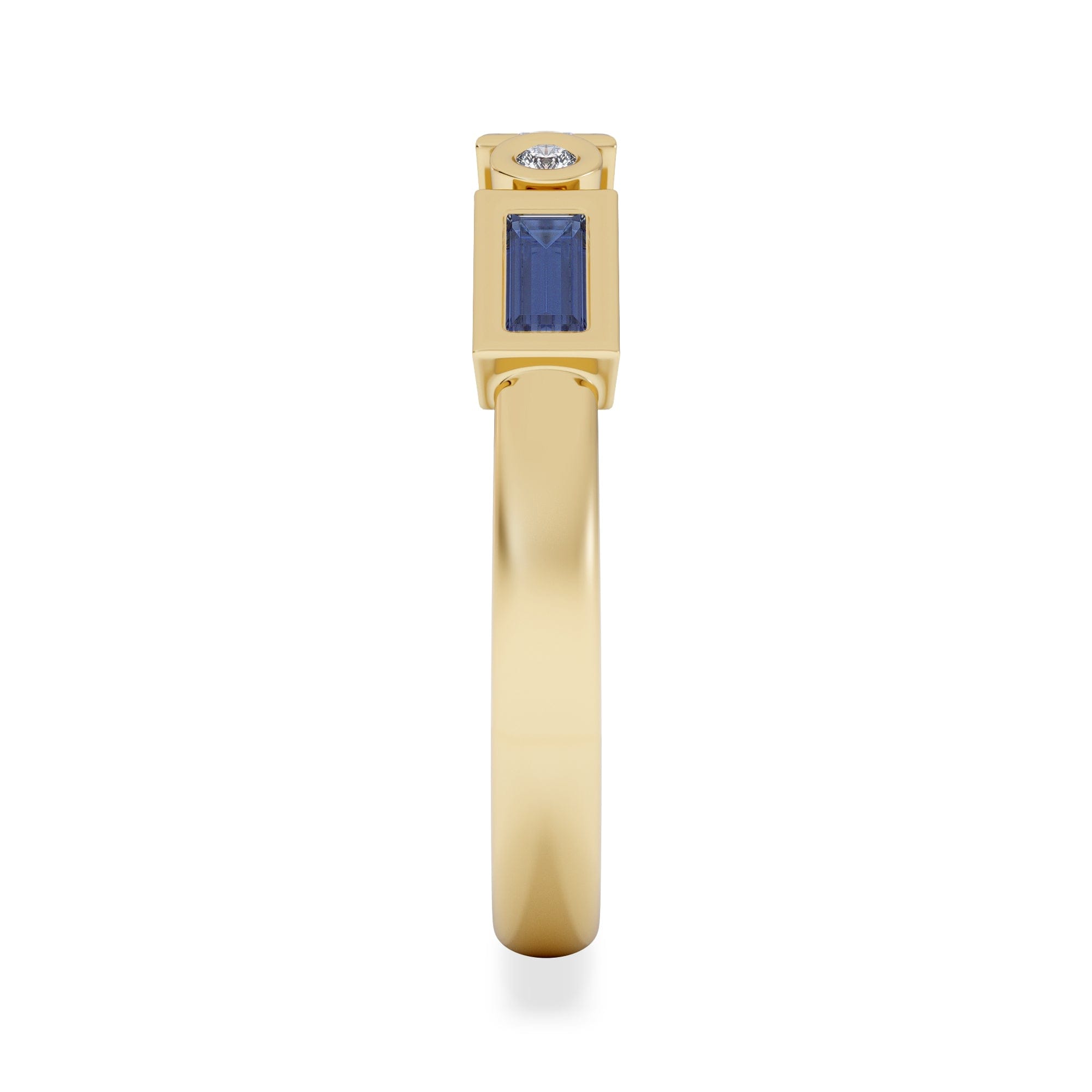 RING Forme 0.48ct Baguette Cut Lab Sapphire 5 Stones Ring in 18K Gold Vermeil