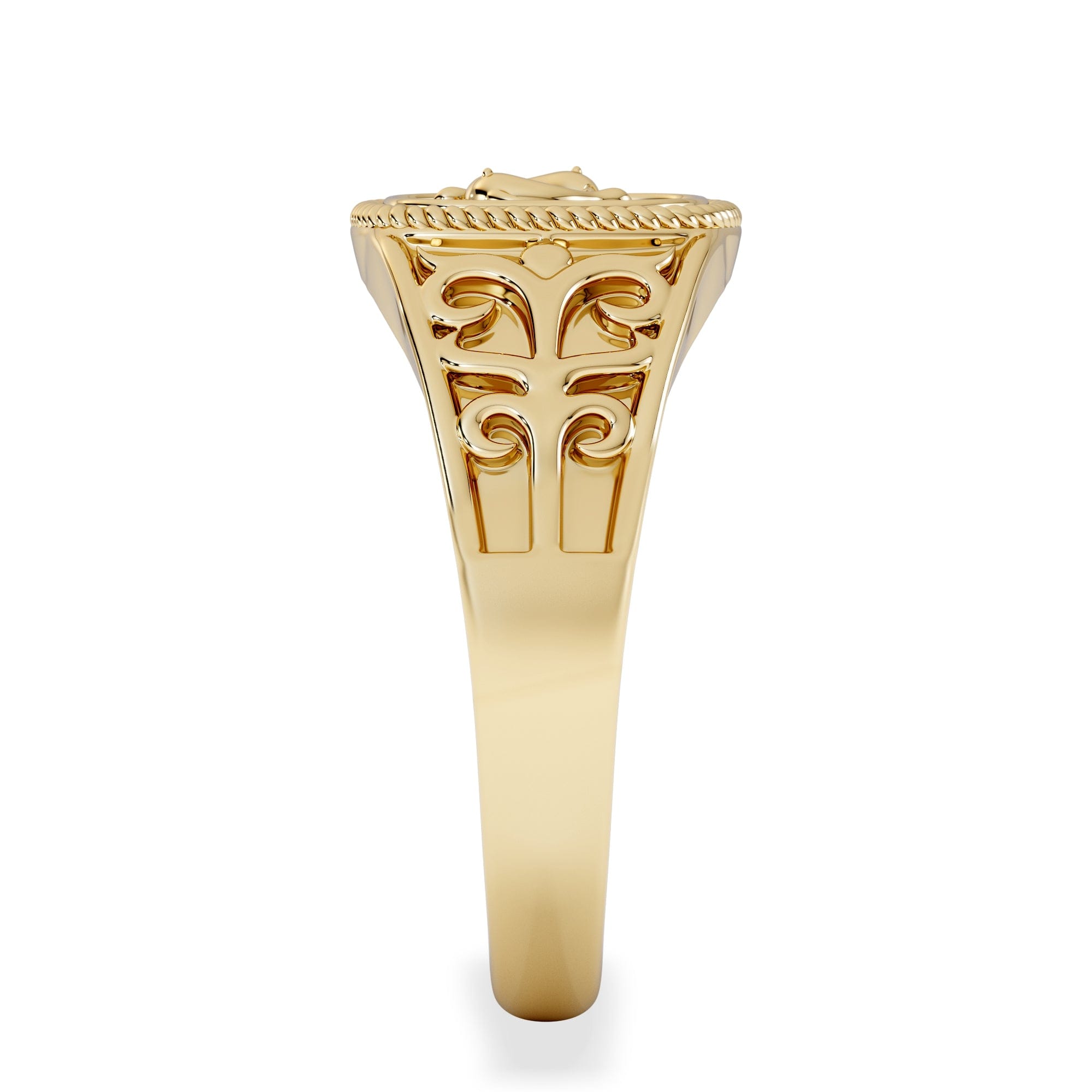 Diamond Pisces Zodiac 0.01ct Lab Diamond Signet Ring in 18K Gold Vermeil