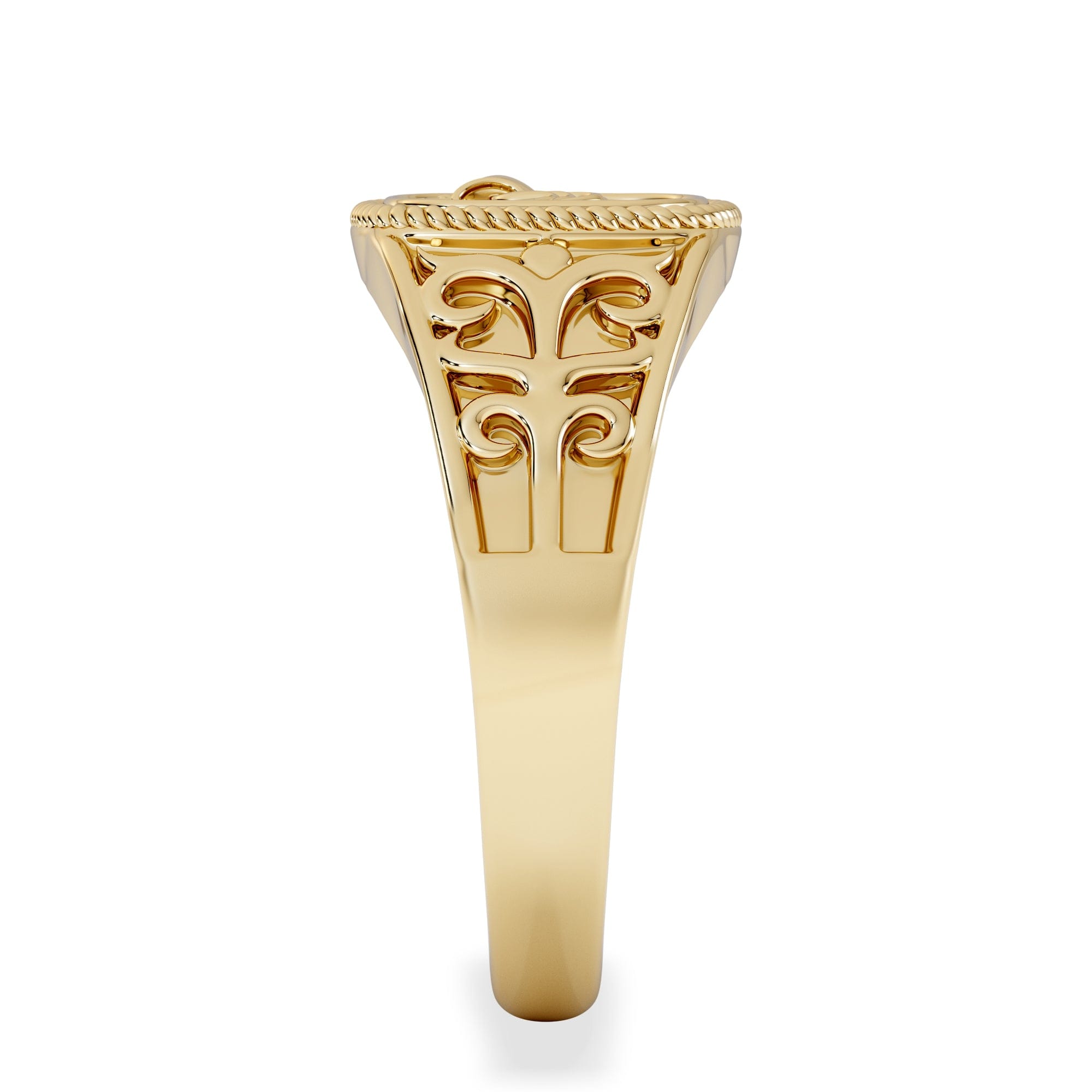 Aquarius Zodiac 0.01ct Lab Diamond Signet Ring in 18K Gold Vermeil