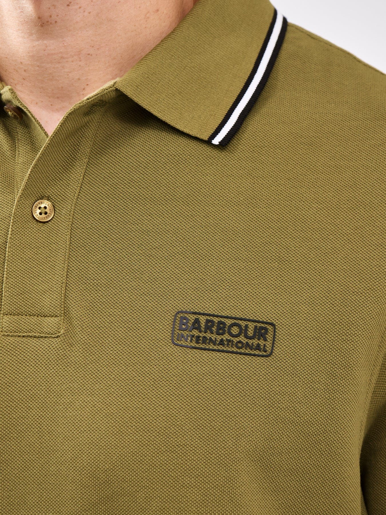Barbour International Evan Tipped Polo Shirt Green