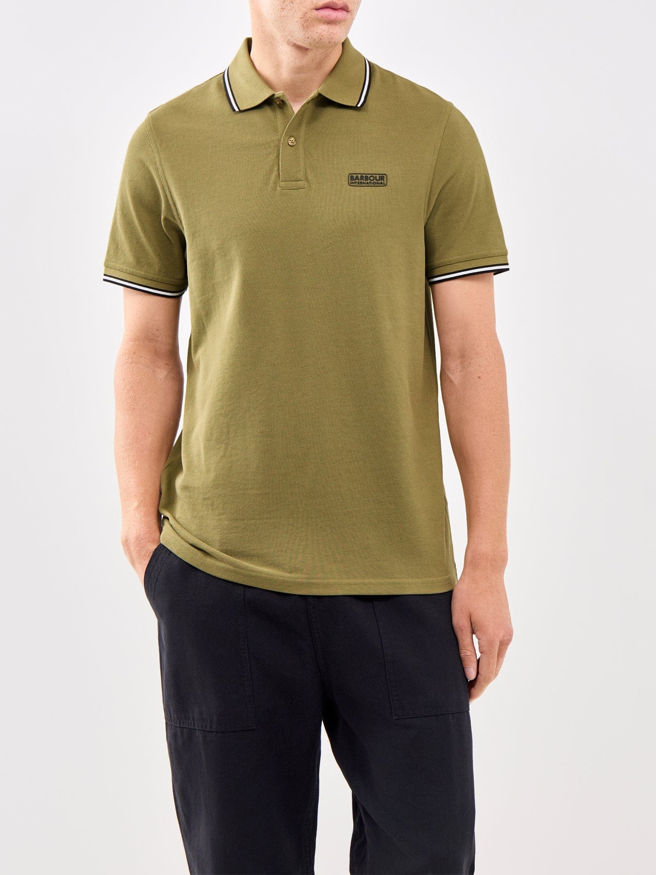 Barbour International Evan Tipped Polo Shirt Green