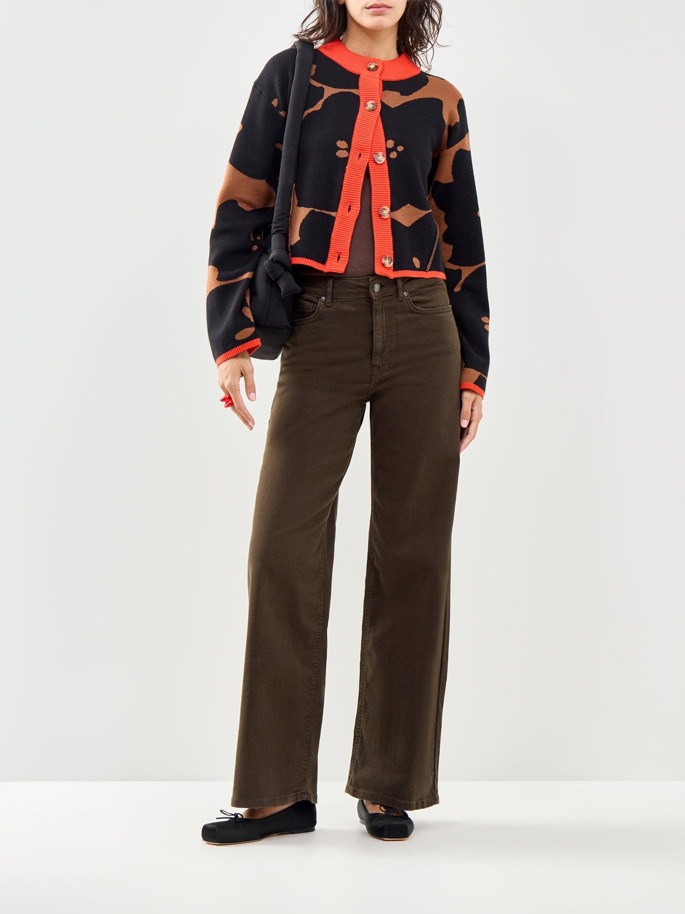 ONLY Madison Blush High Waist Wide Leg Jeans Brown