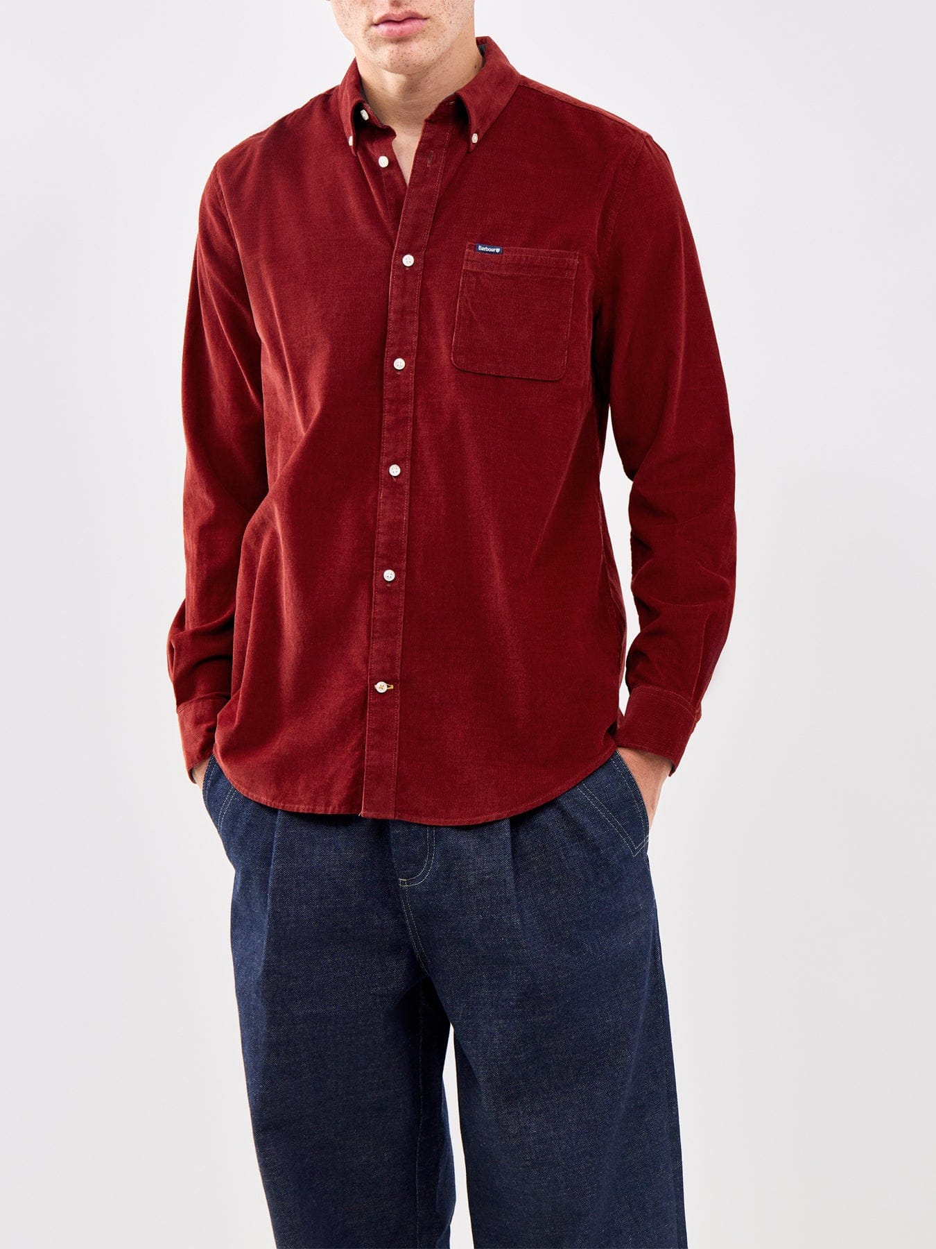 Barbour Lifestyle Ramsey Tailored Cord Long Sleeve Shirt Red