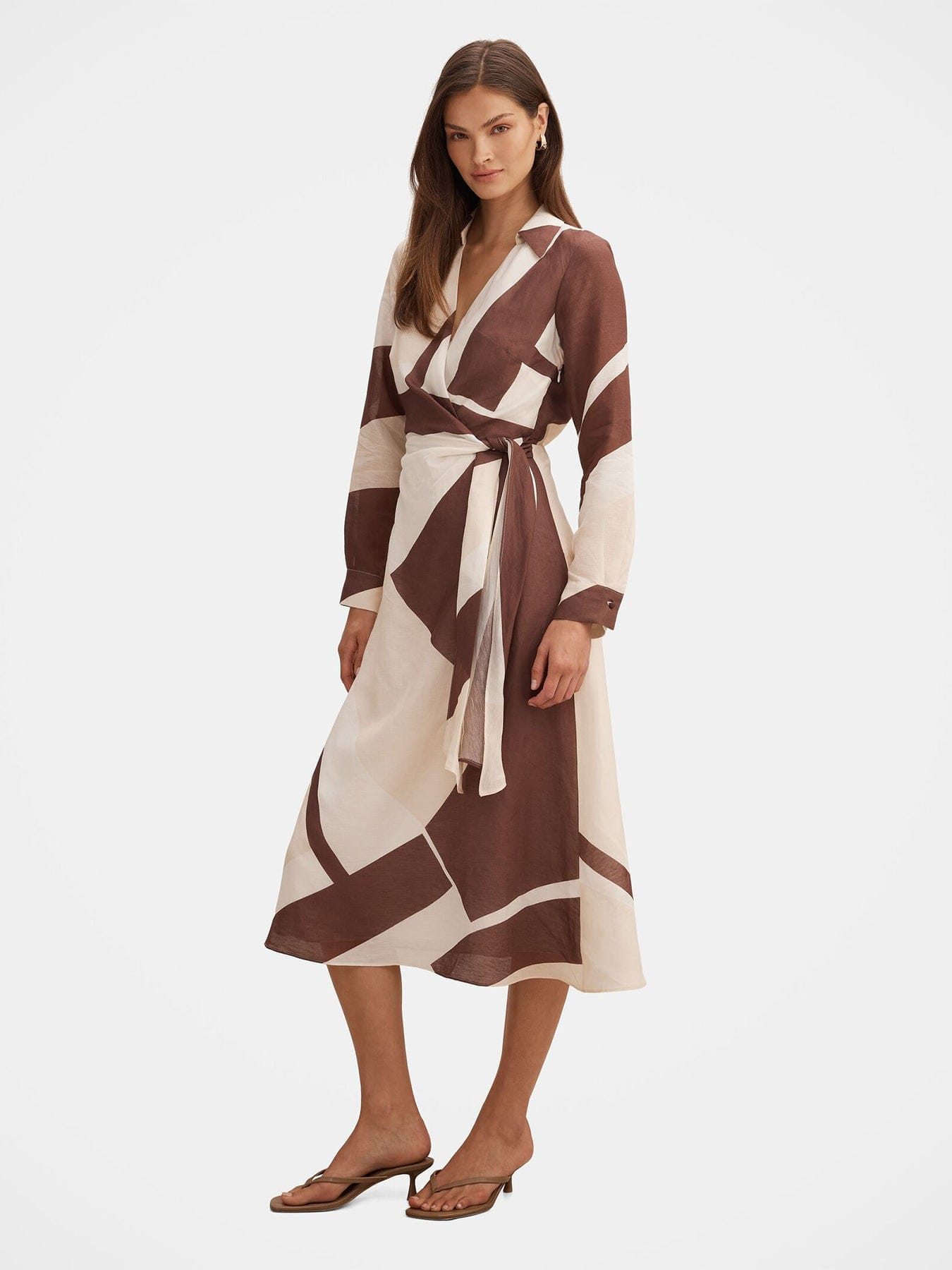 Forever New Angelina Tie Midi Dress Multi