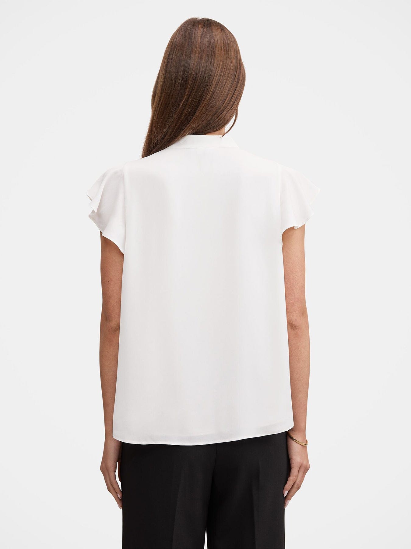 Forever New Jennie Flutter Sleeve Blouse White
