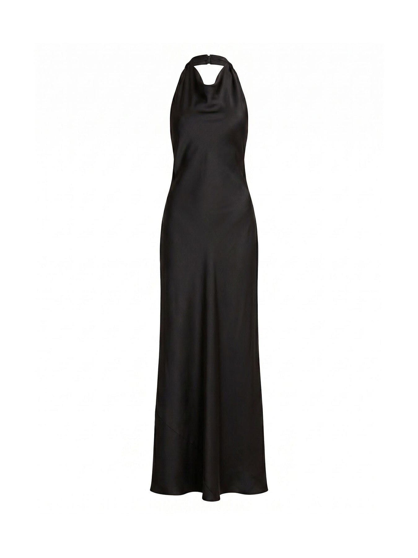 Forever New Drew Halter Neck Back Tie Maxi Dress Black