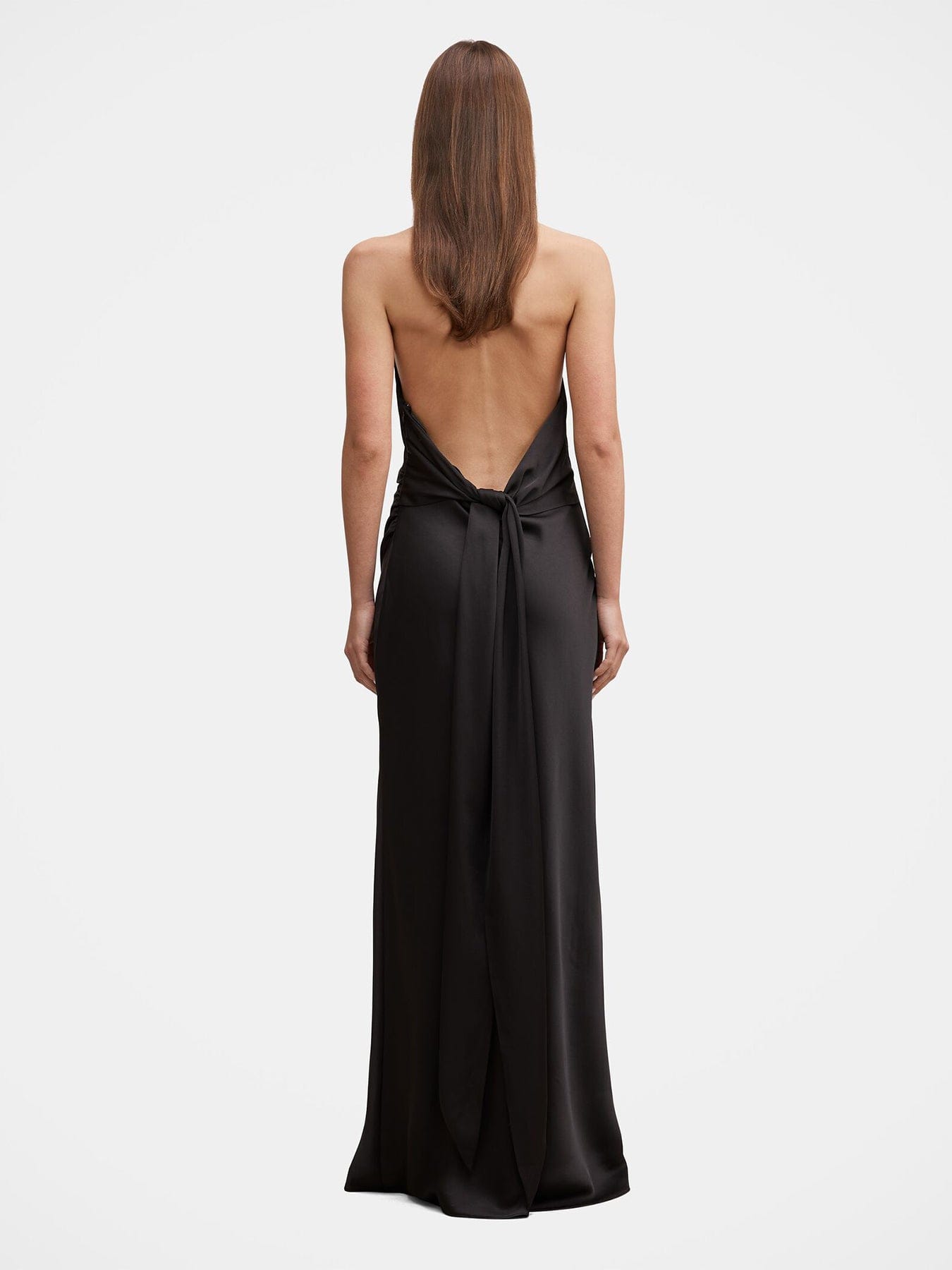 Forever New Drew Halter Neck Back Tie Maxi Dress Black