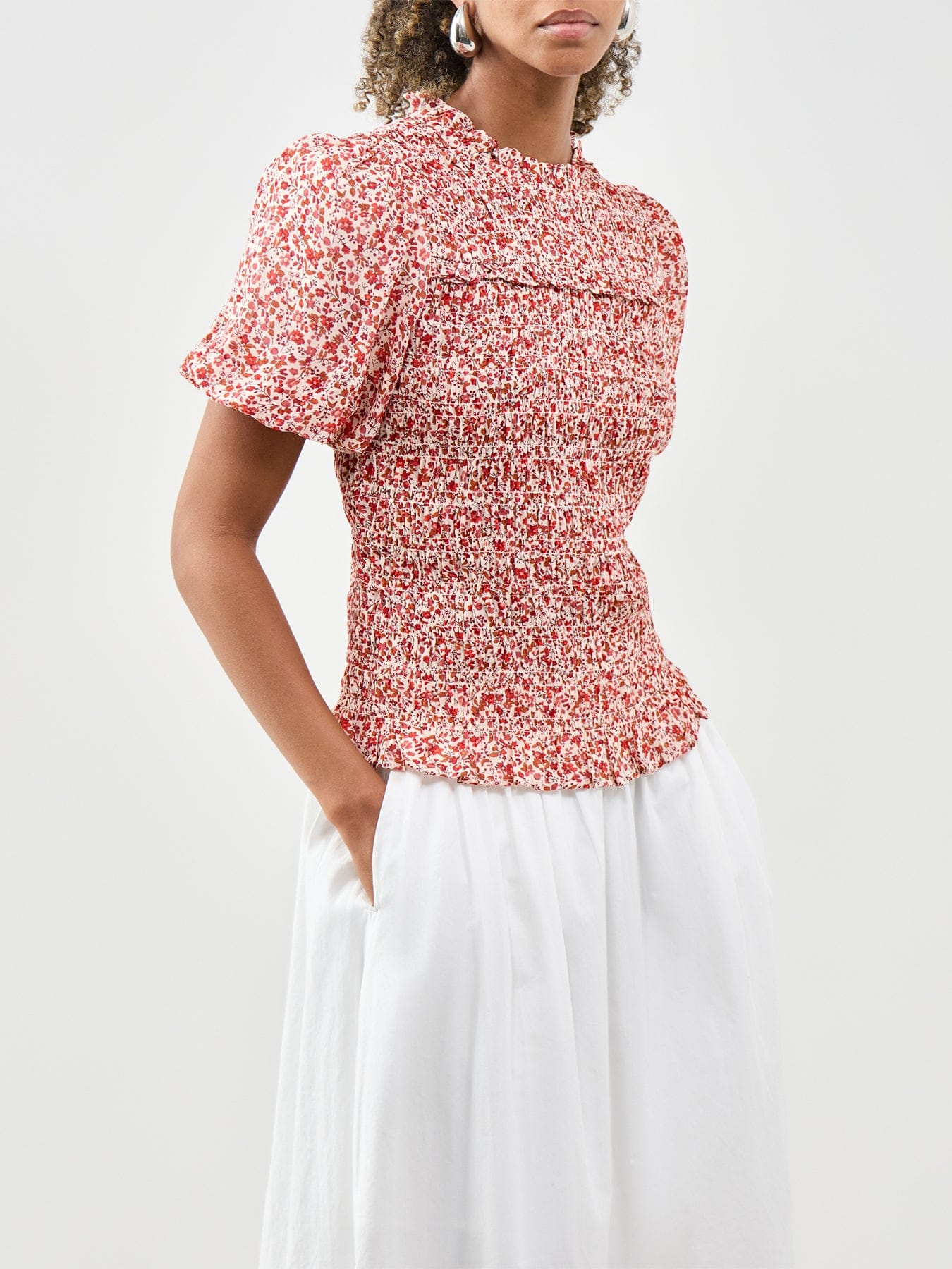 Nobody's Child Nicola Shirred Blouse Pink