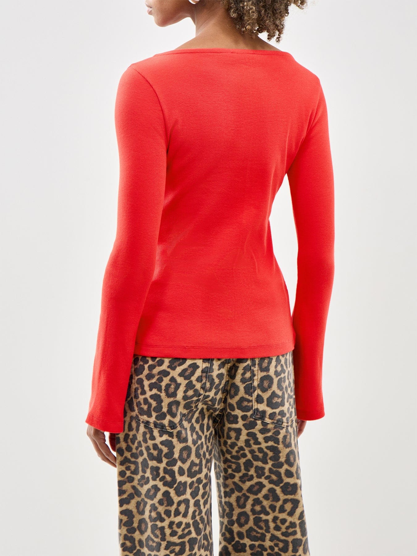 Nobody's Child Slash Neck Cardigan Red