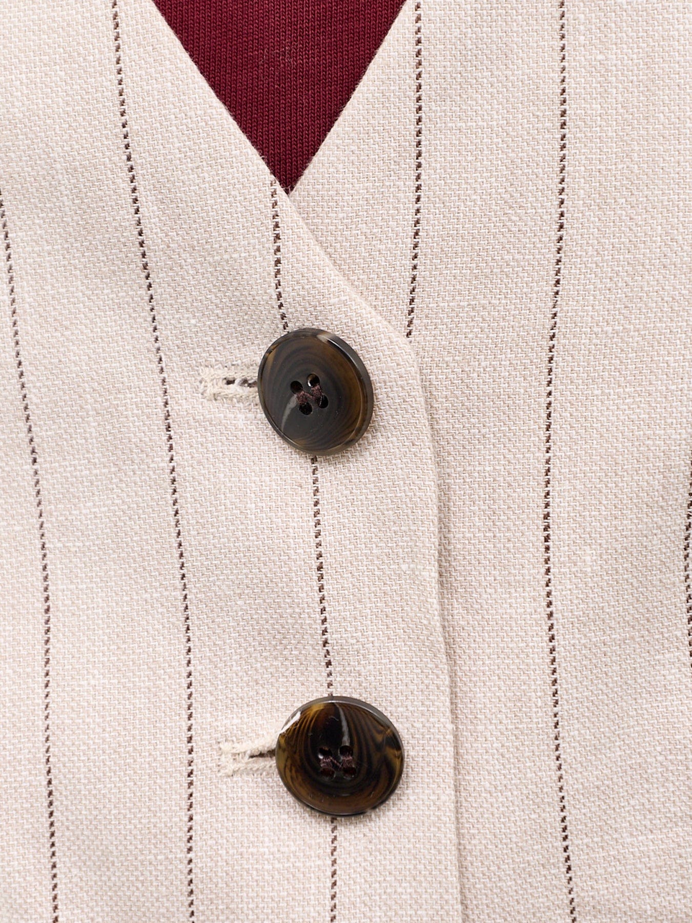 Selected Fitted Linen Blend Waistcoat Beige