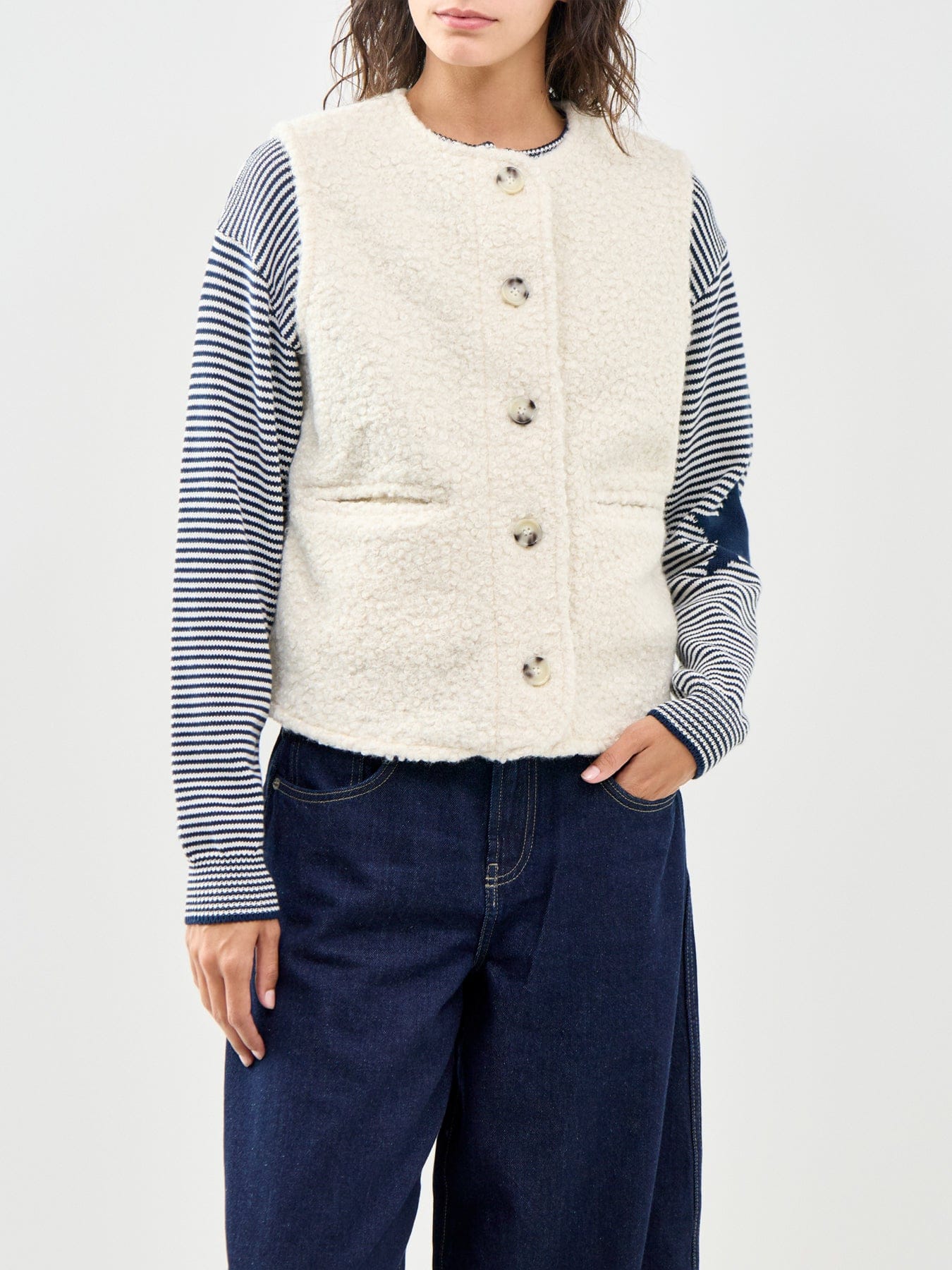 Soya Concept Shaima Fleece Gilet Cream