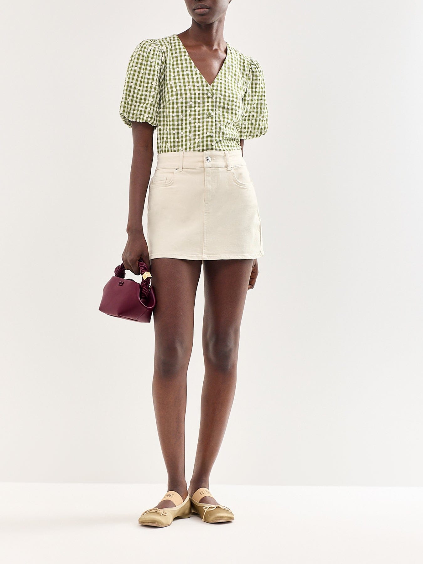 ONLY Lola Denim Mini Skirt Cream