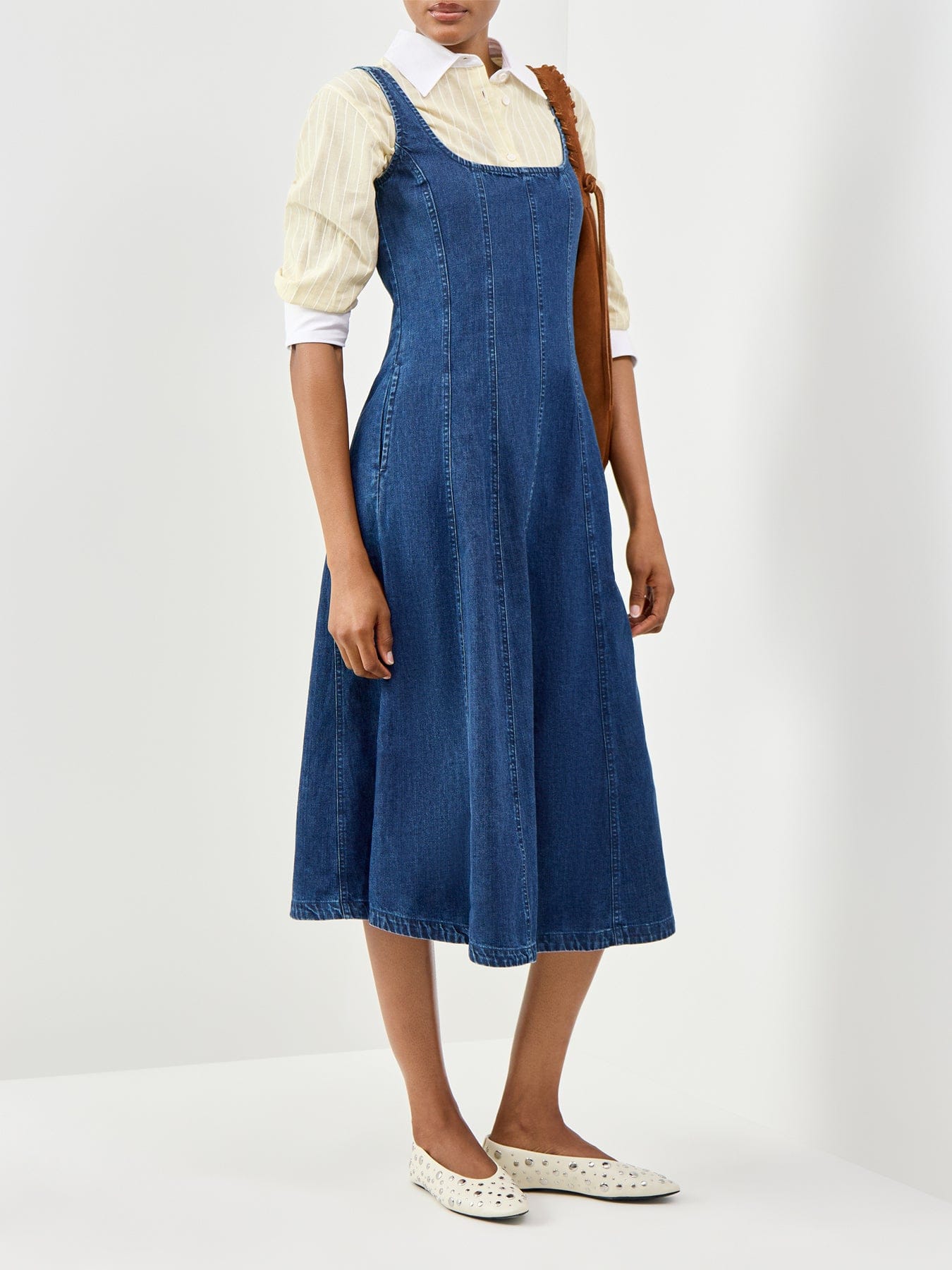 Nobody's Child Rowe Denim Midi Dress Blue