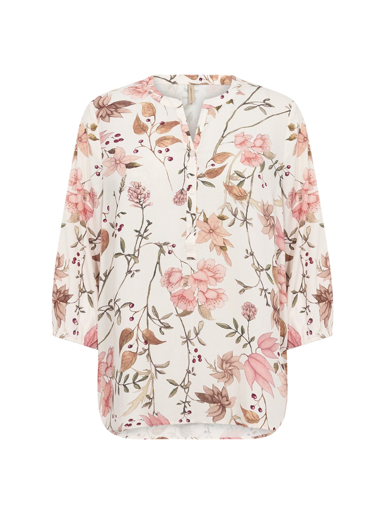 Soya Concept Grace 2 Floral Long Sleeve Shirt Cream