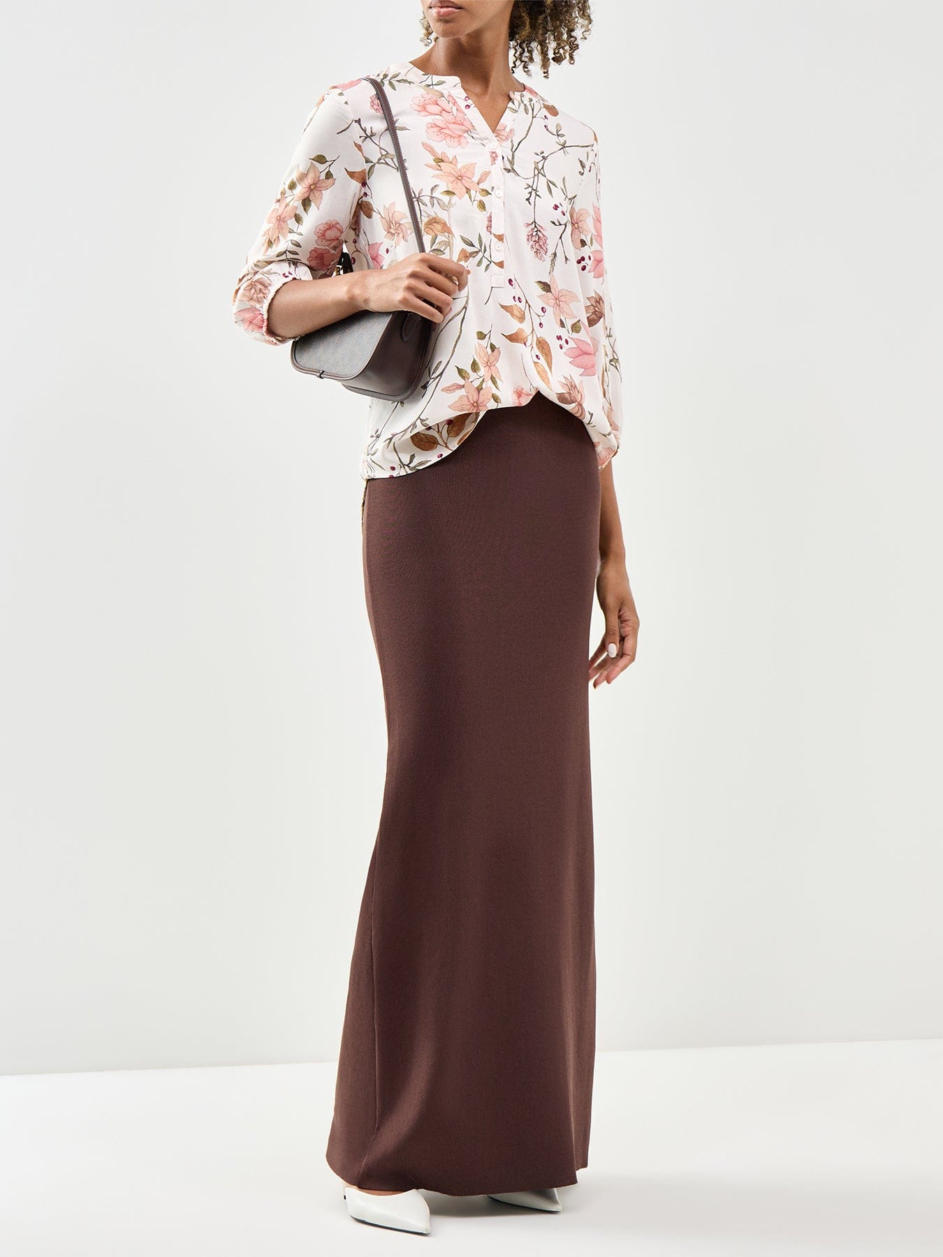 Soya Concept Grace 2 Floral Long Sleeve Shirt Cream