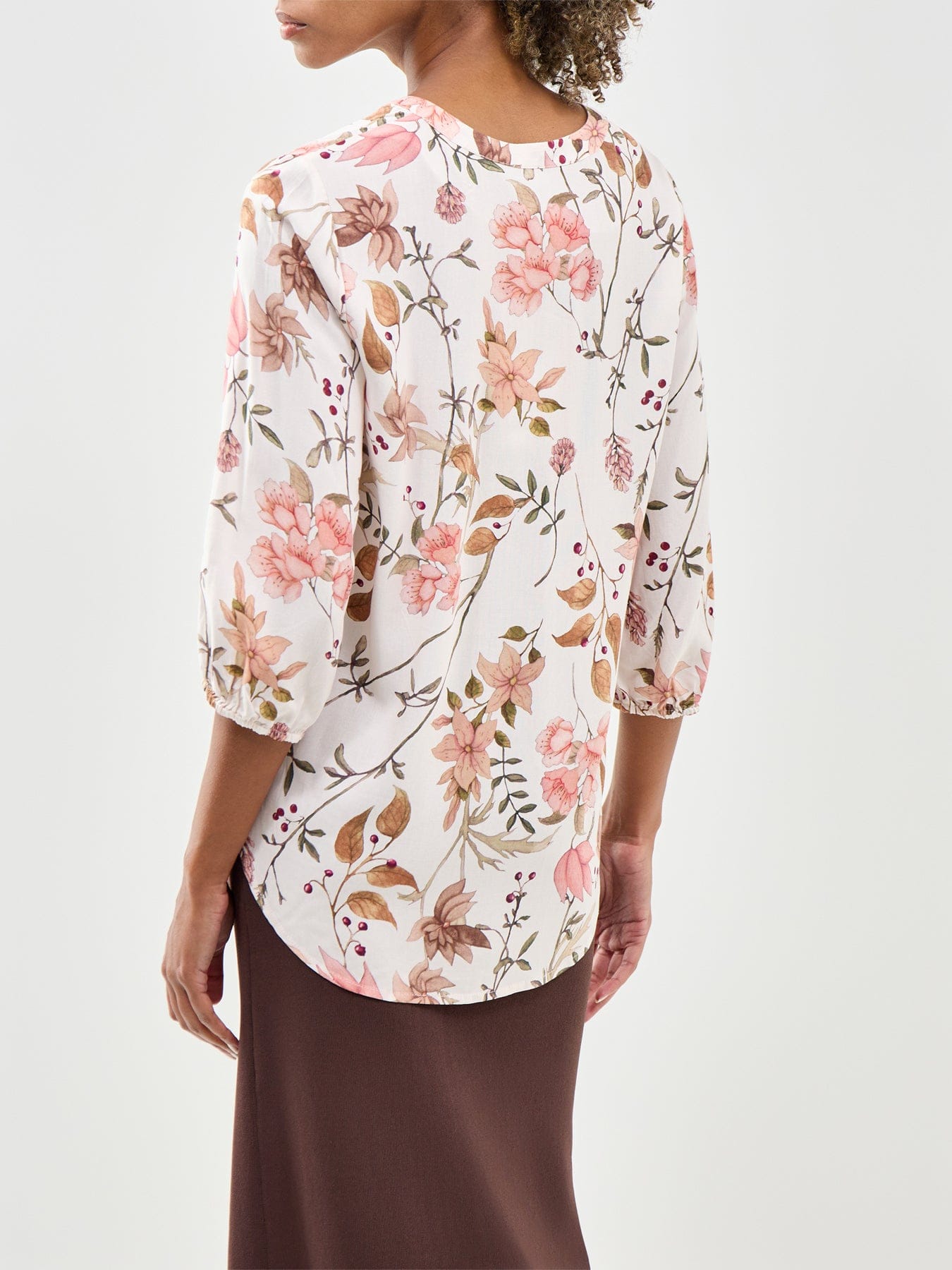 Soya Concept Grace 2 Floral Long Sleeve Shirt Cream