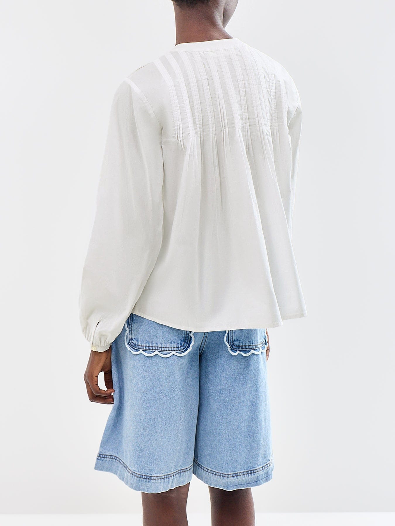 Selected Delia Pintuck Long Sleeve Shirt White